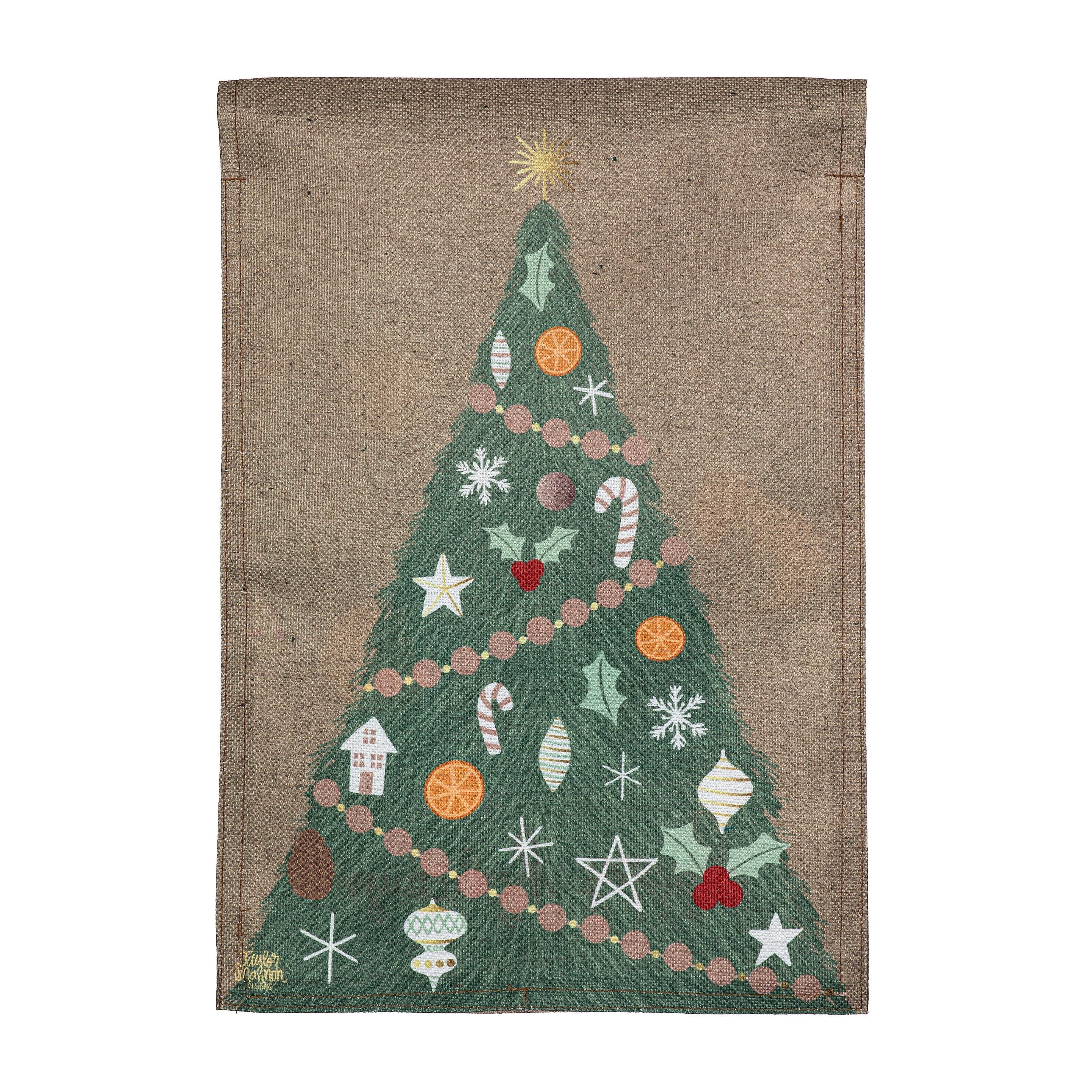 Holiday Wreath Reversible Burlap Garden Flag - Sports Gifts, Sports Memorabilia, Sports Collectibles, Fan Shop