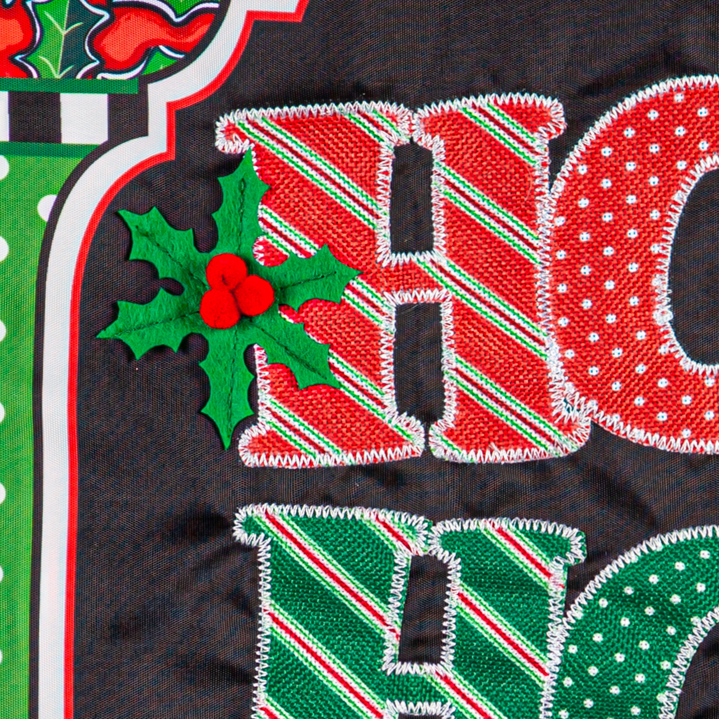 Ho Ho Ho Applique Garden Flag - Sports Gifts, Sports Memorabilia, Sports Collectibles, Fan Shop