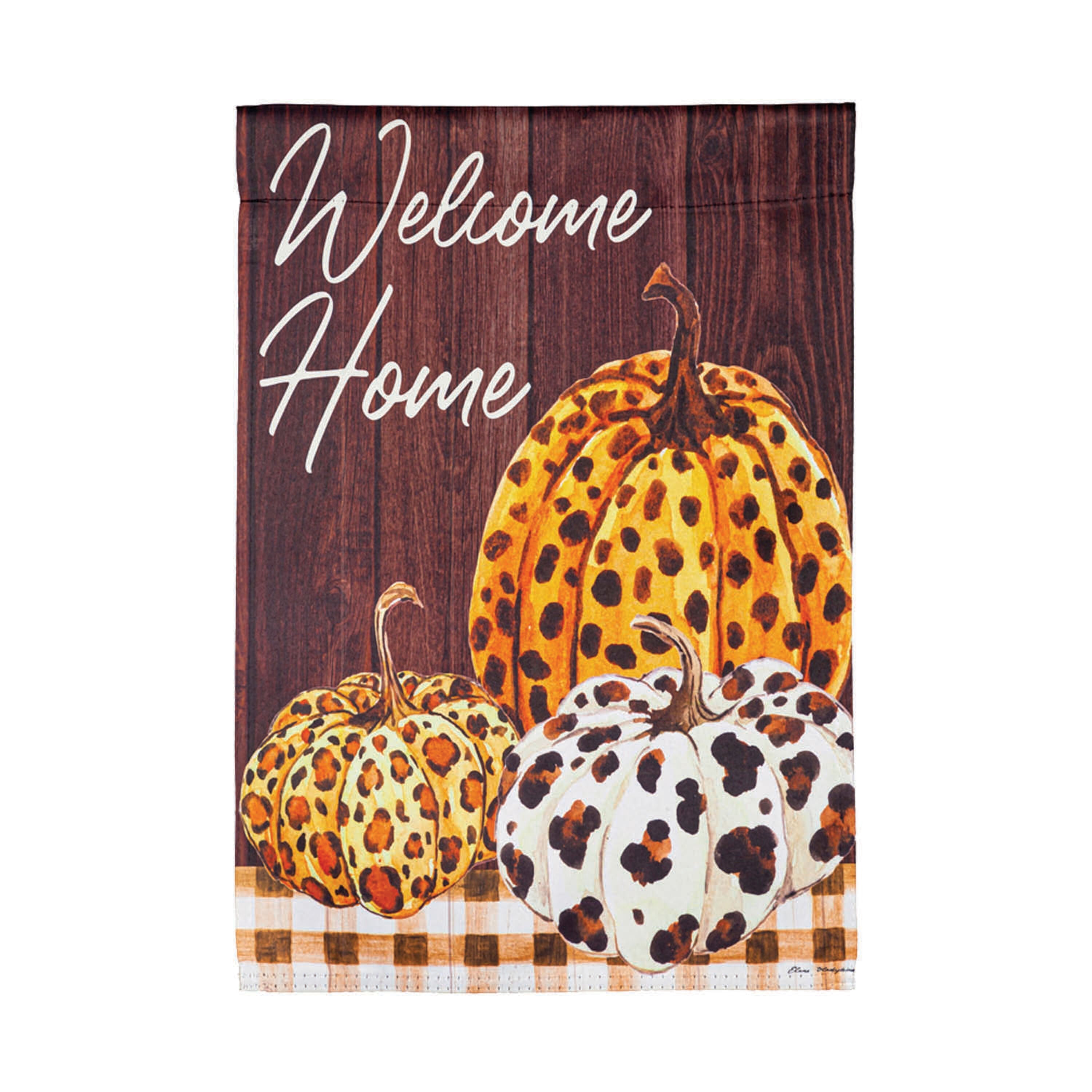 Boho Brown Pumpkins Garden Suede Flag - Sports Gifts, Sports Memorabilia, Sports Collectibles, Fan Shop
