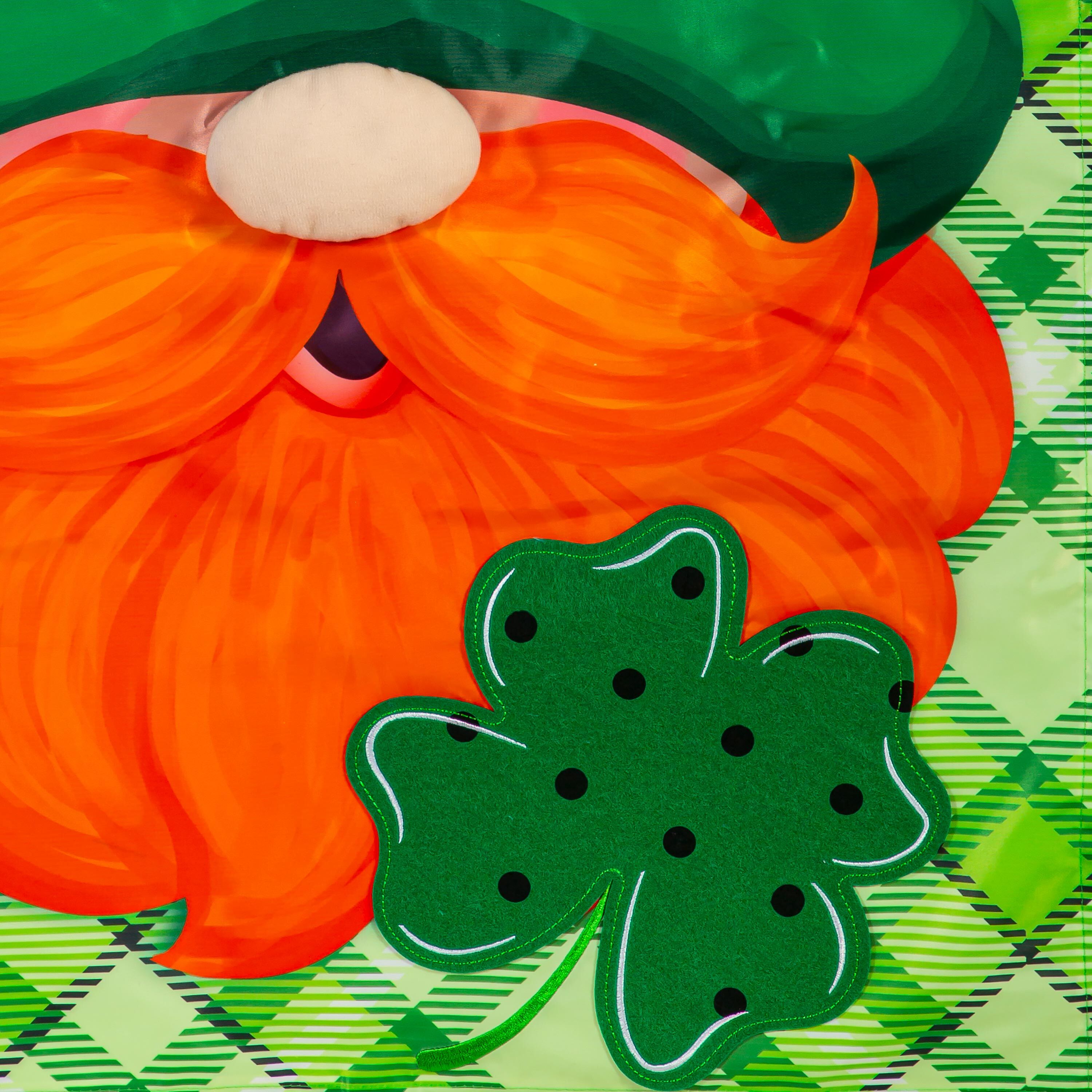 Leprechaun Applique House Flag - Sports Gifts, Sports Memorabilia, Sports Collectibles, Fan Shop