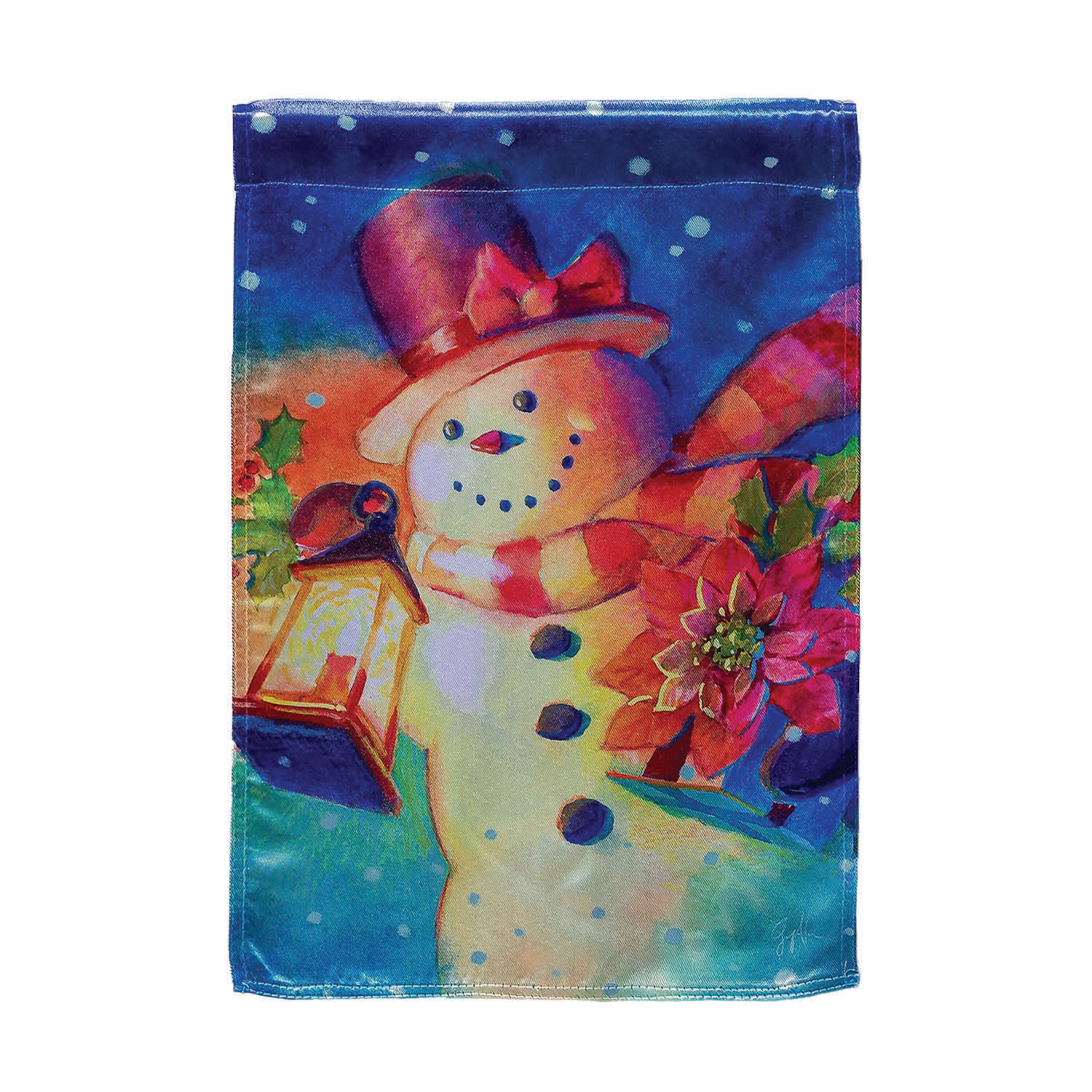 Lantern Snowman Lustre Garden Flag - Sports Gifts, Sports Memorabilia, Sports Collectibles, Fan Shop