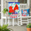 Patriotic Cardinal and Flowers Garden Applique Flag