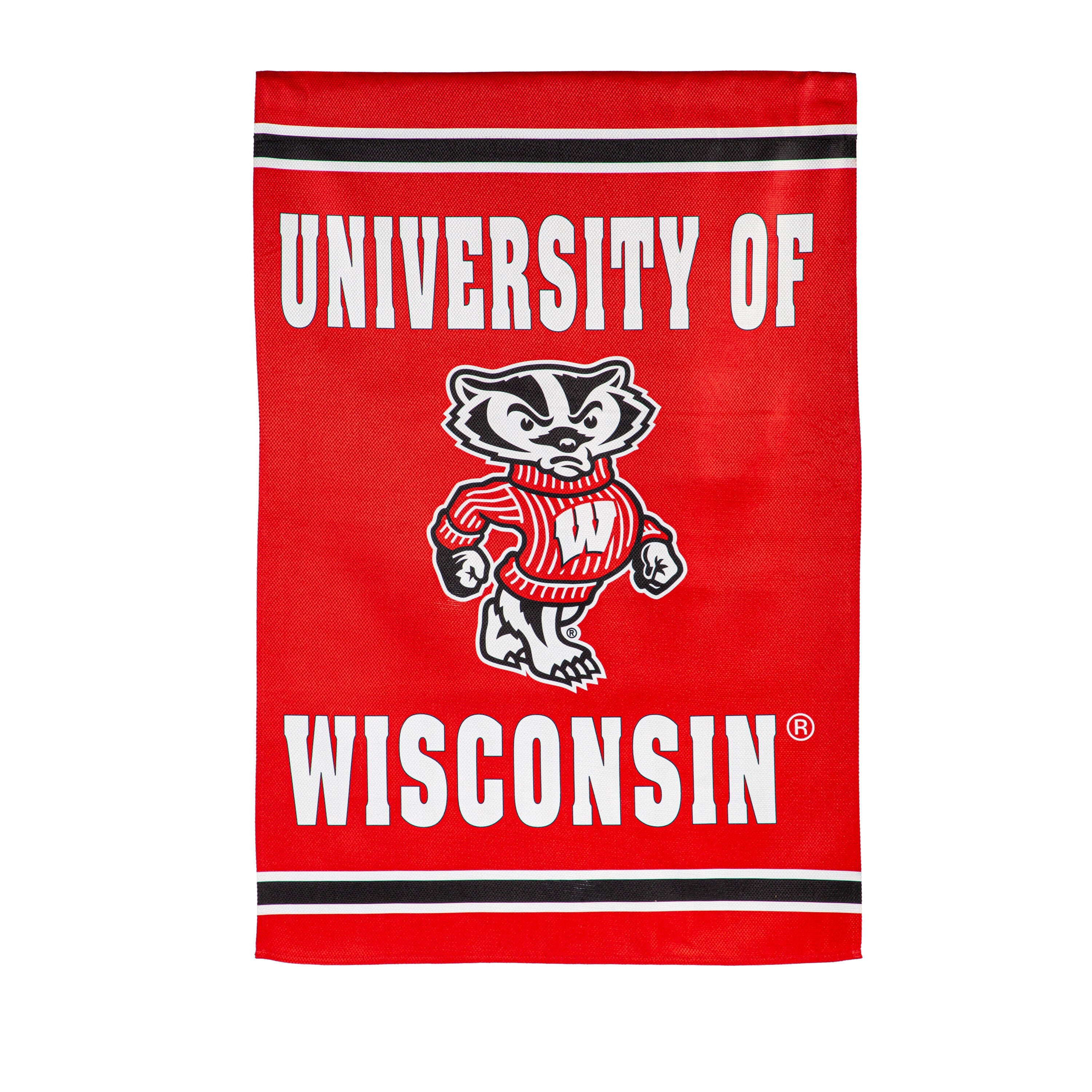Embossed Suede Flag, House Size, University of Wisconsin-Madison - Sports Gifts, Sports Memorabilia, Sports Collectibles, Fan Shop