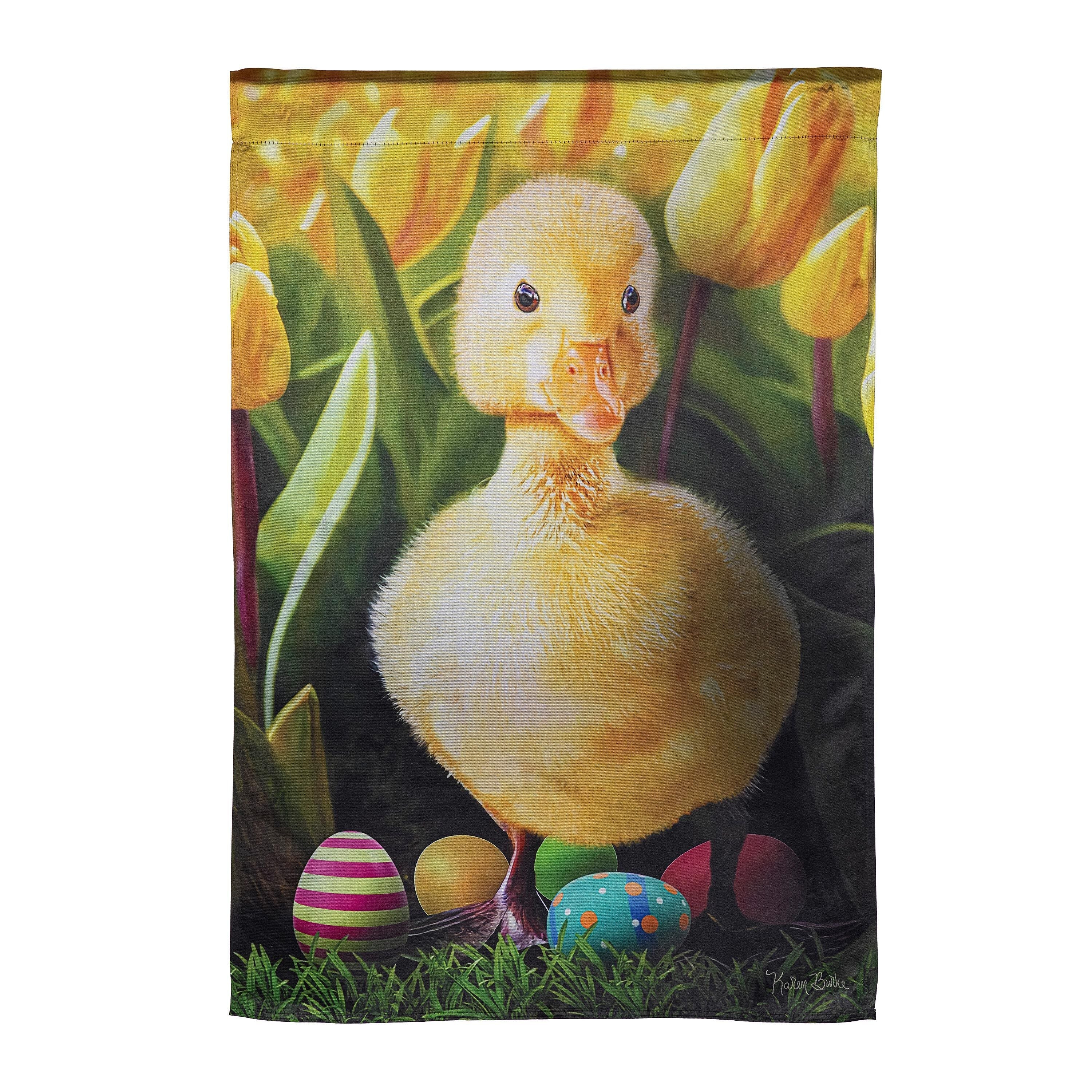 Duckling and Tulips Lustre House Flag - Sports Gifts, Sports Memorabilia, Sports Collectibles, Fan Shop