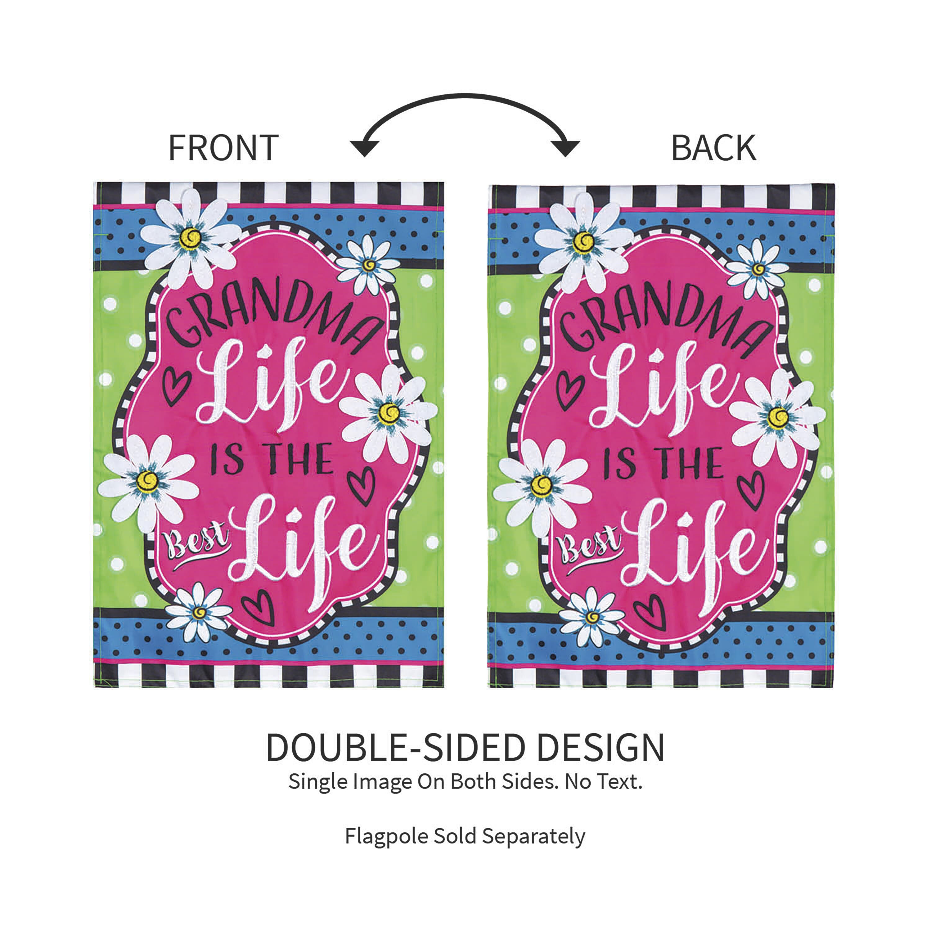 Grandma Life Applique Garden Flag