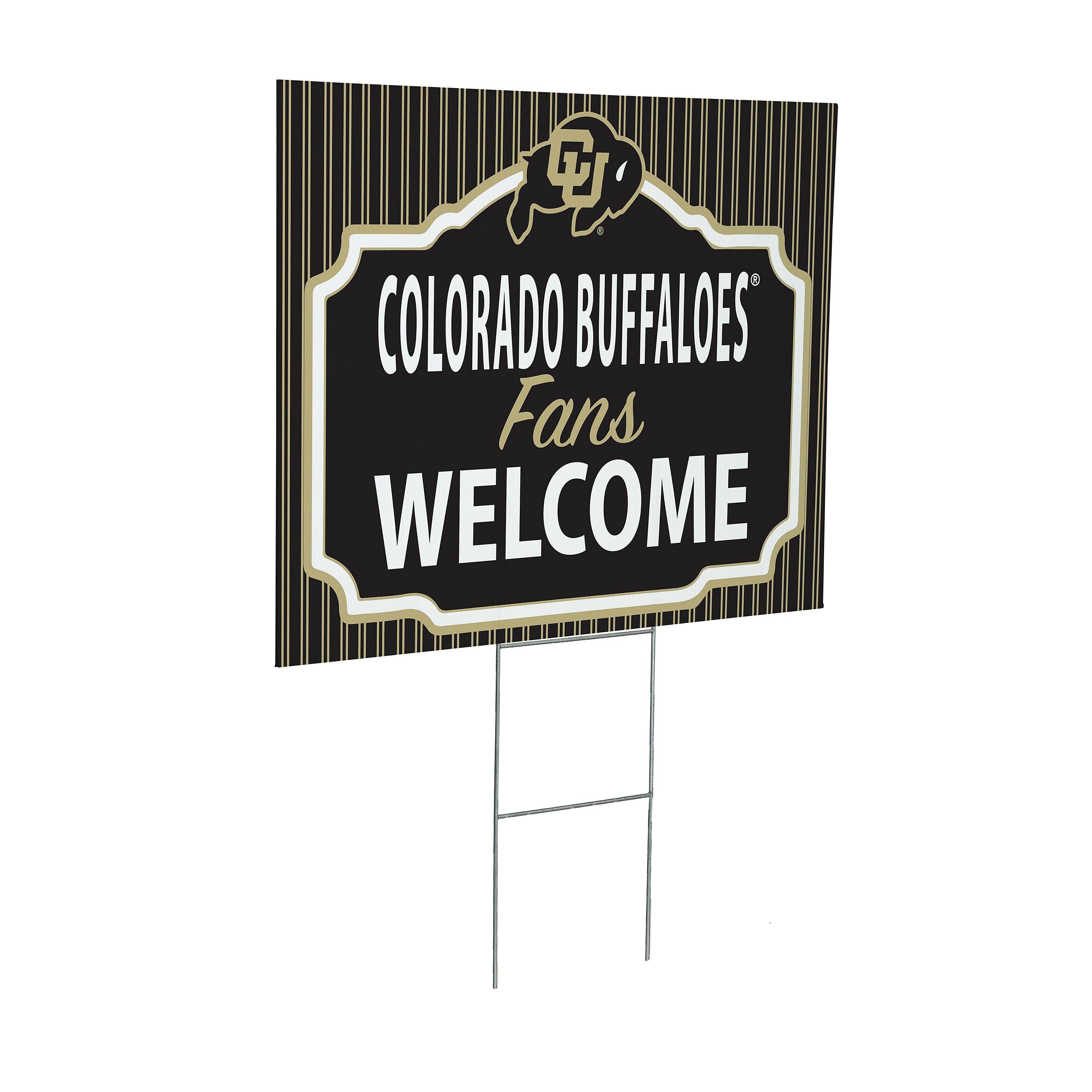 University of Colorado Coroplast Yard Sign, "Fans Welcome"