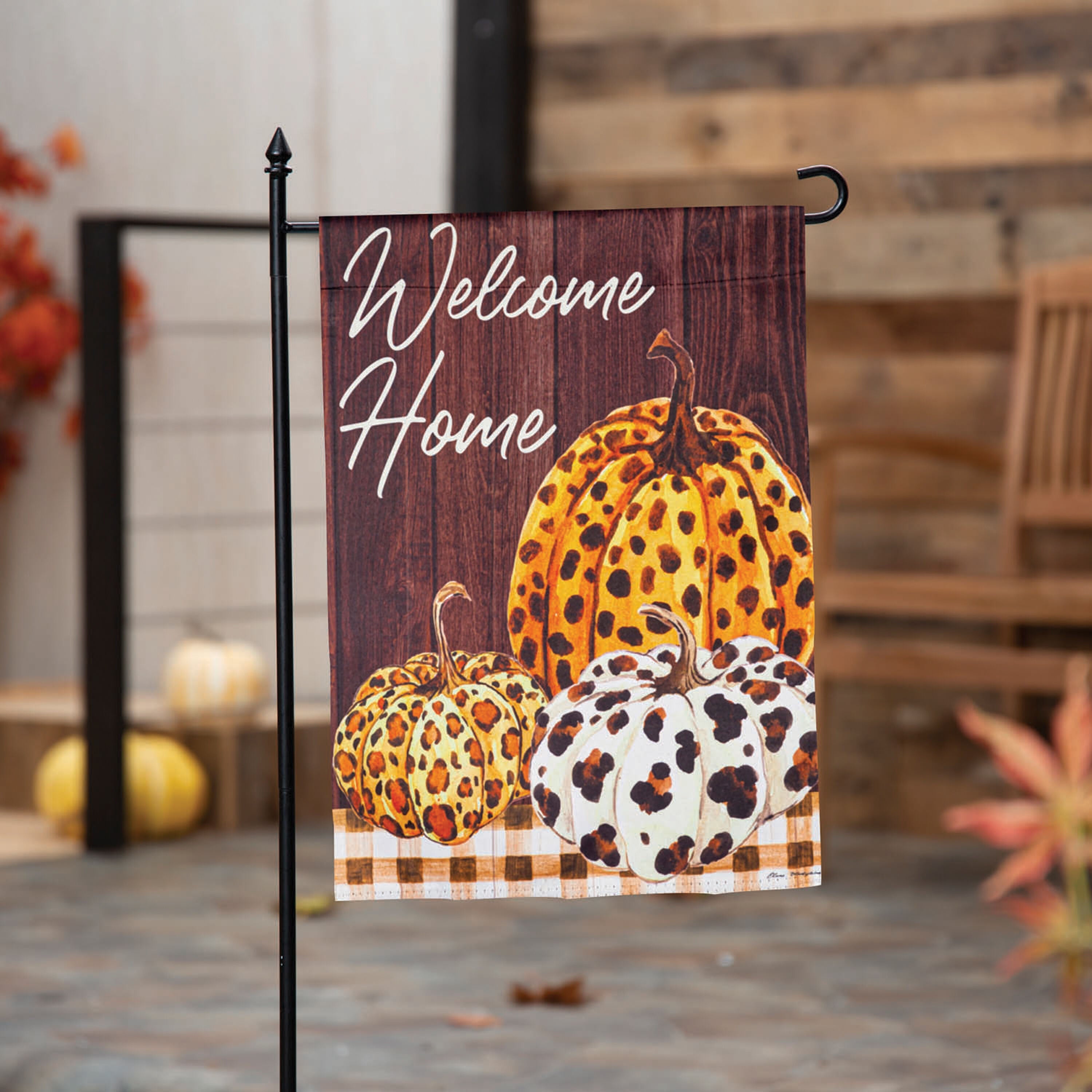 Boho Brown Pumpkins Garden Suede Flag - Sports Gifts, Sports Memorabilia, Sports Collectibles, Fan Shop