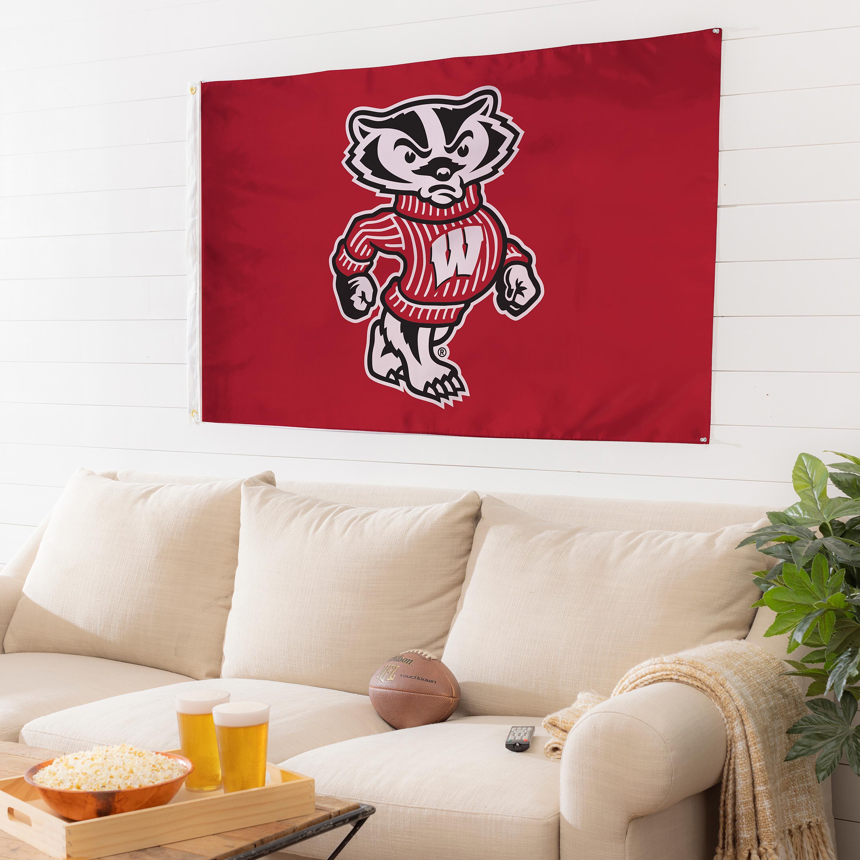 3'x5' Single Sided Flag w/ 2 Grommets, University of Wisconsin-Madison
