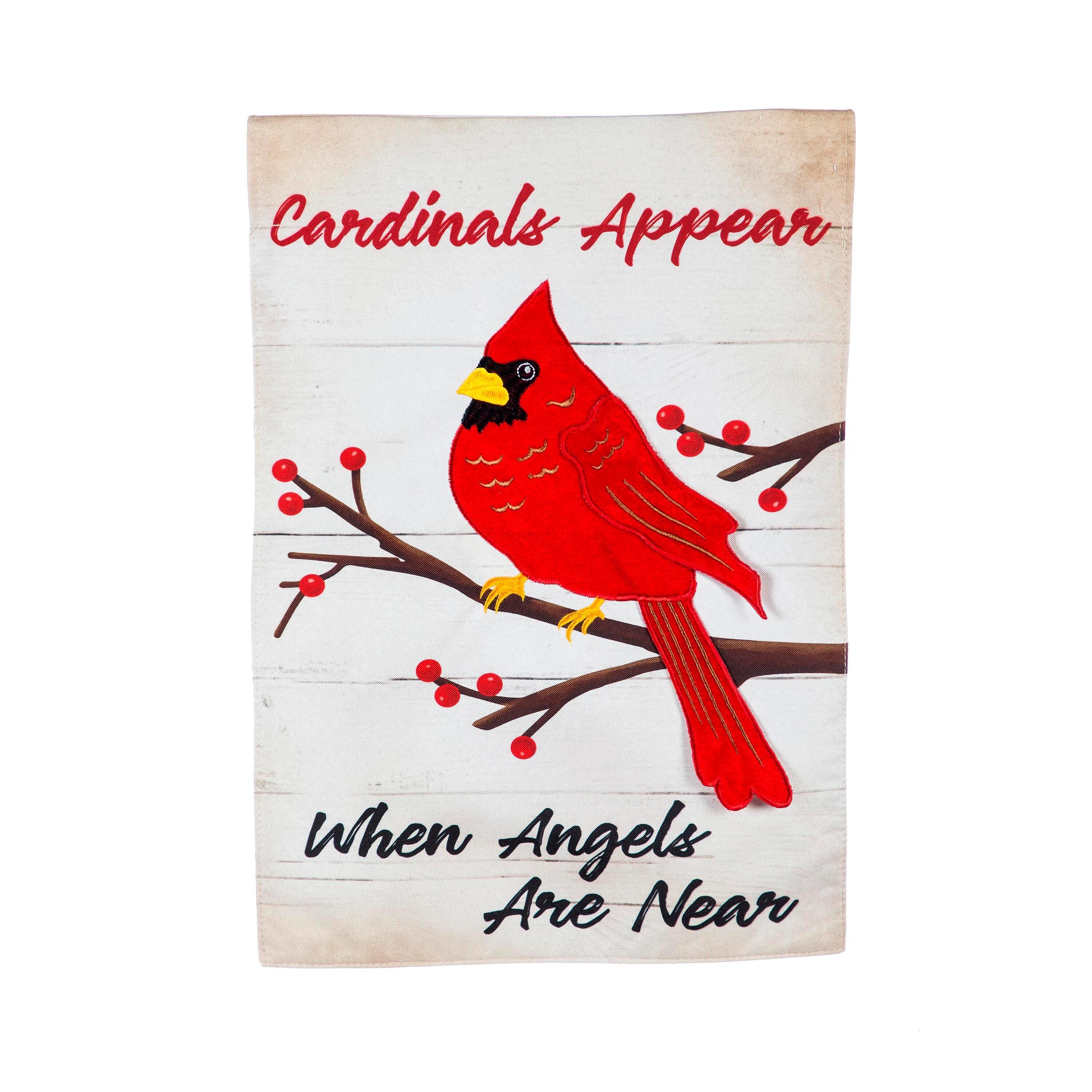 When Angels Are Near Linen Garden Flag
