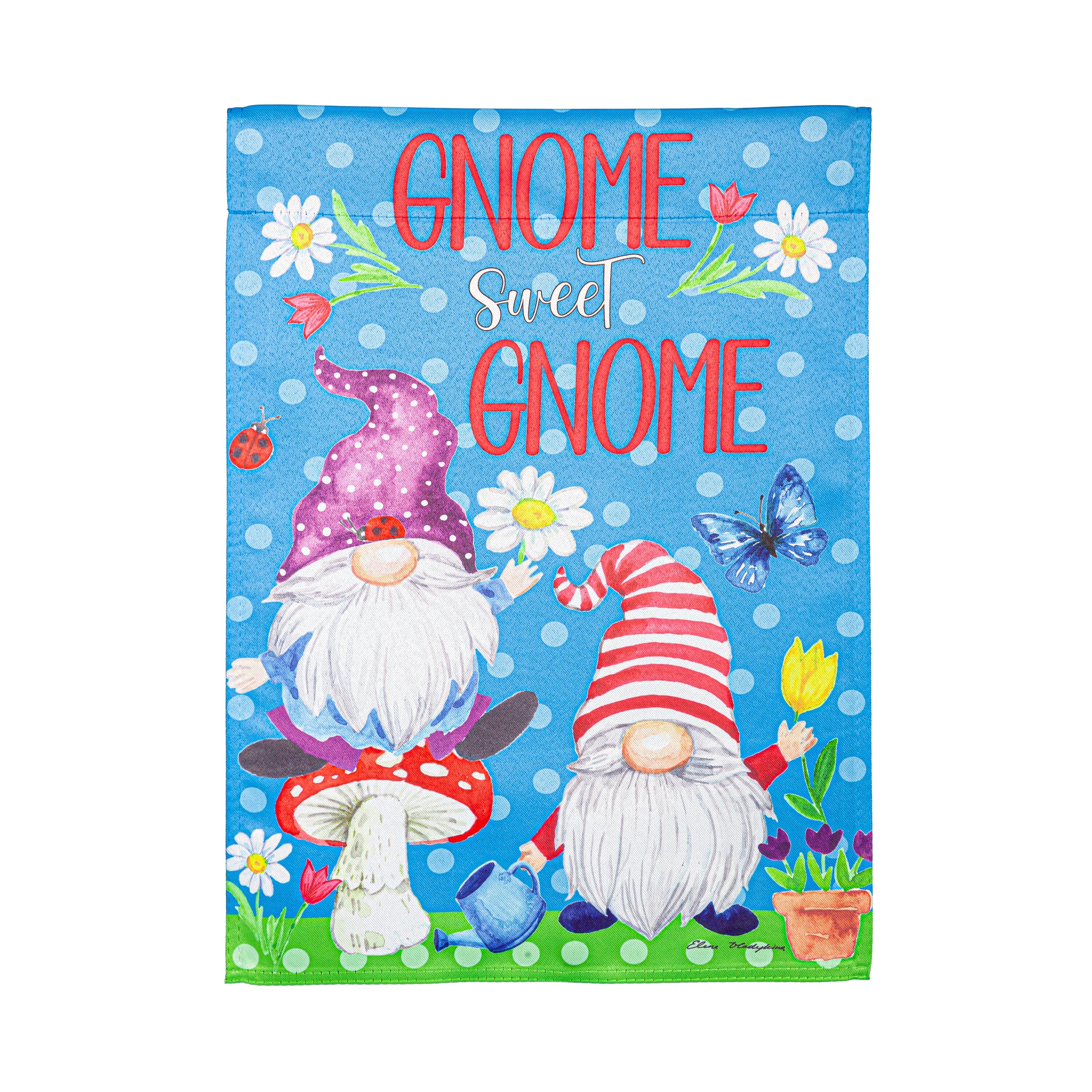 Gnome Sweet Gnome Suede Garden Flag - Sports Gifts, Sports Memorabilia, Sports Collectibles, Fan Shop