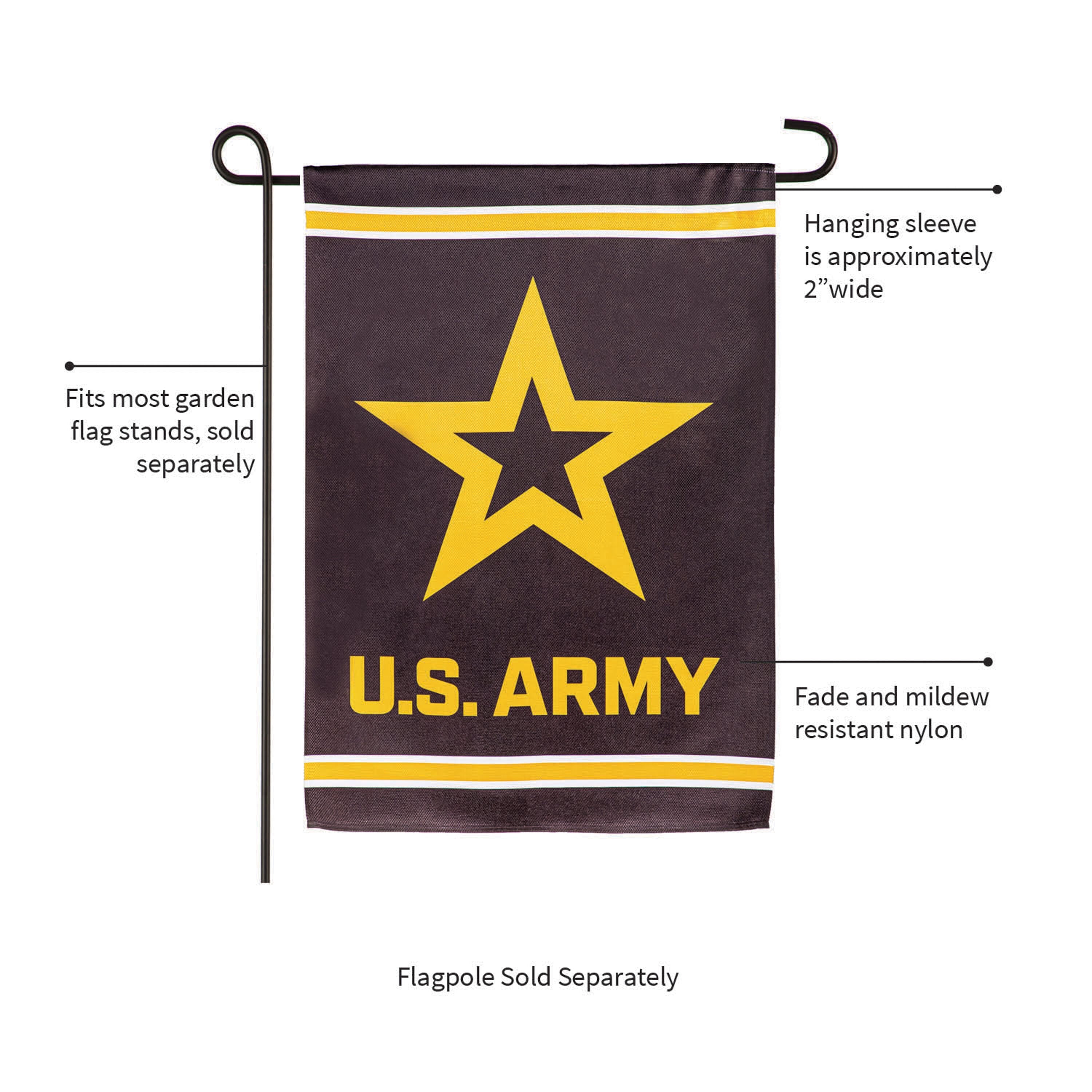 Embossed Suede Flag, GDN Size, Army - Sports Gifts, Sports Memorabilia, Sports Collectibles, Fan Shop