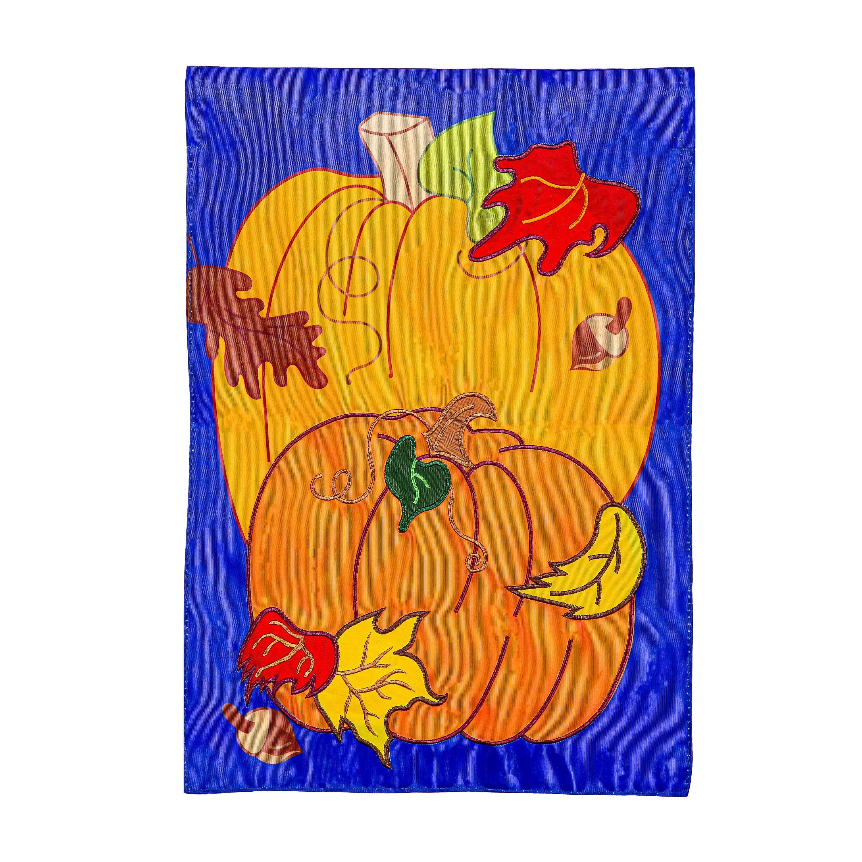 Pumpkin Applique Garden Flag - Sports Gifts, Sports Memorabilia, Sports Collectibles, Fan Shop