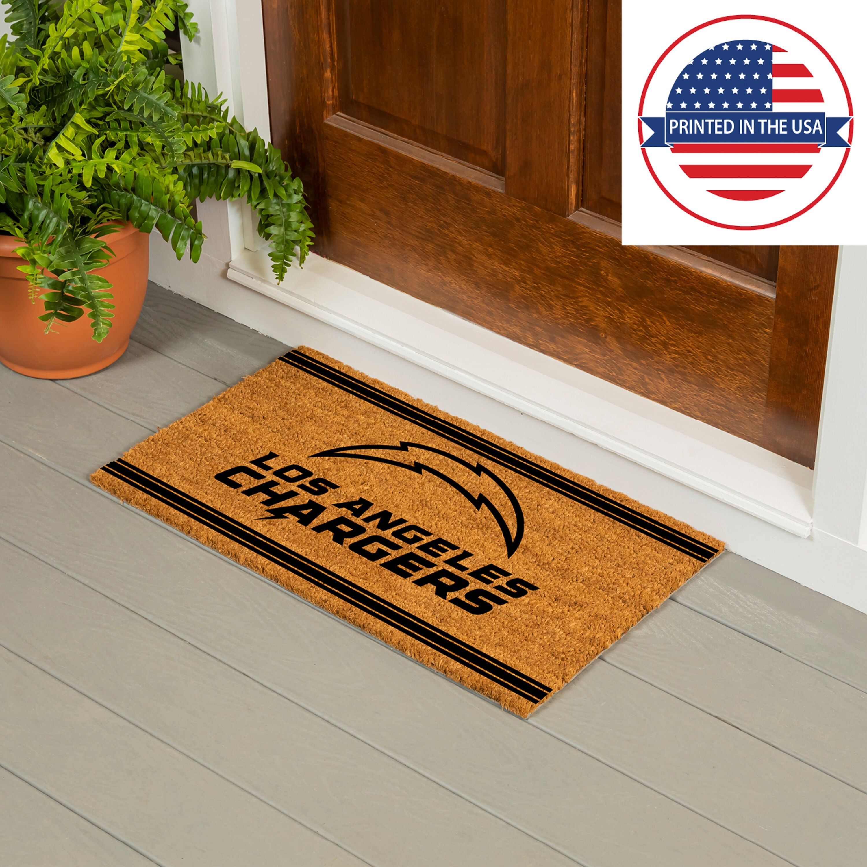 Los Angeles Chargers, Coir Mat 1C - Sports Gifts, Sports Memorabilia, Sports Collectibles, Fan Shop