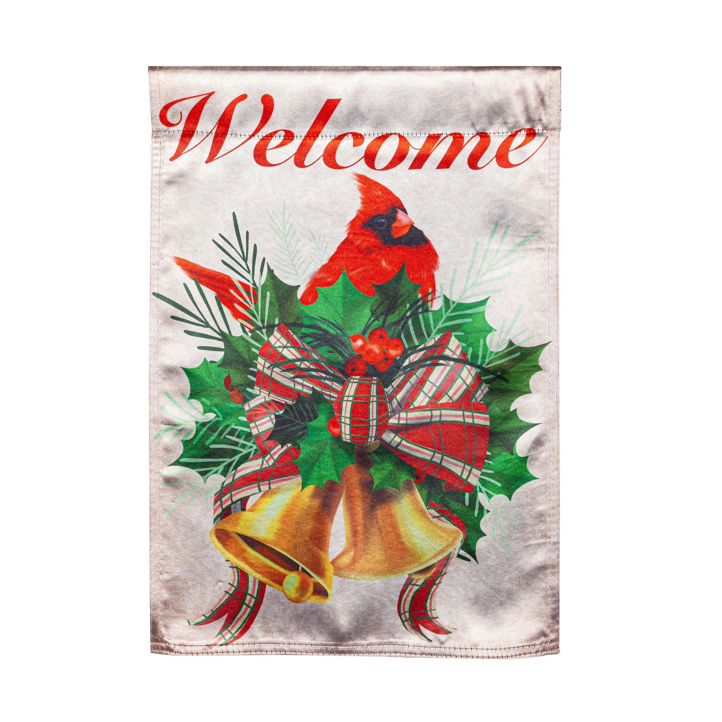 Welcome Cardinal Lustre Garden Flag - Sports Gifts, Sports Memorabilia, Sports Collectibles, Fan Shop