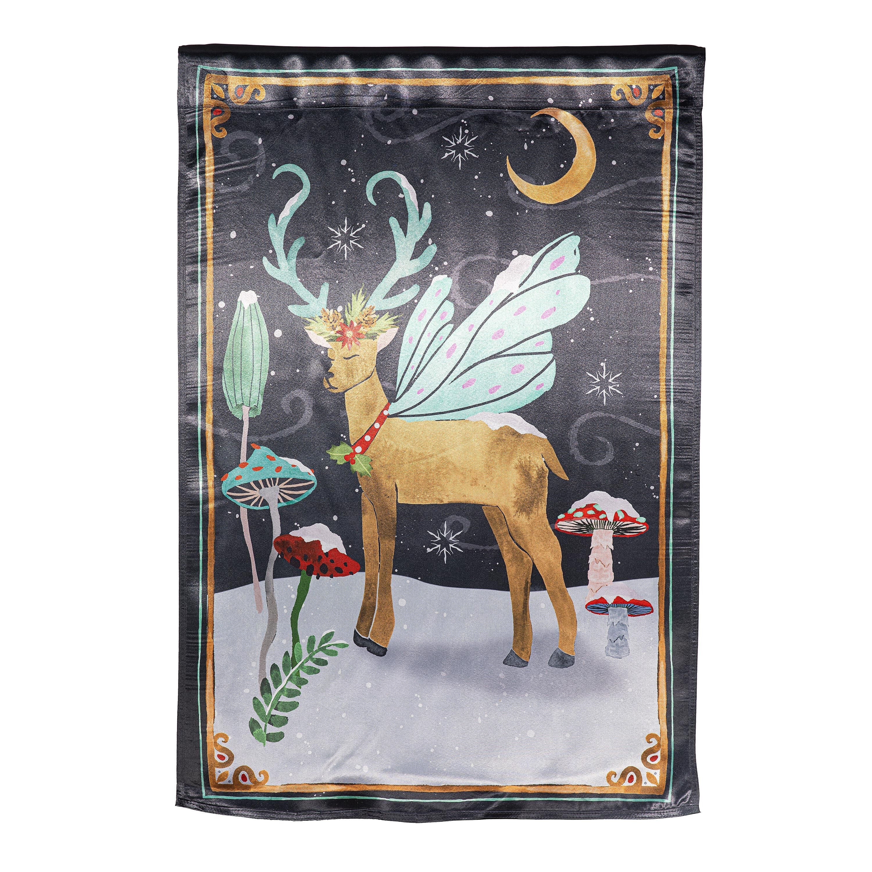 Santa's Forest of Wonder Reversible Lustre House Flag