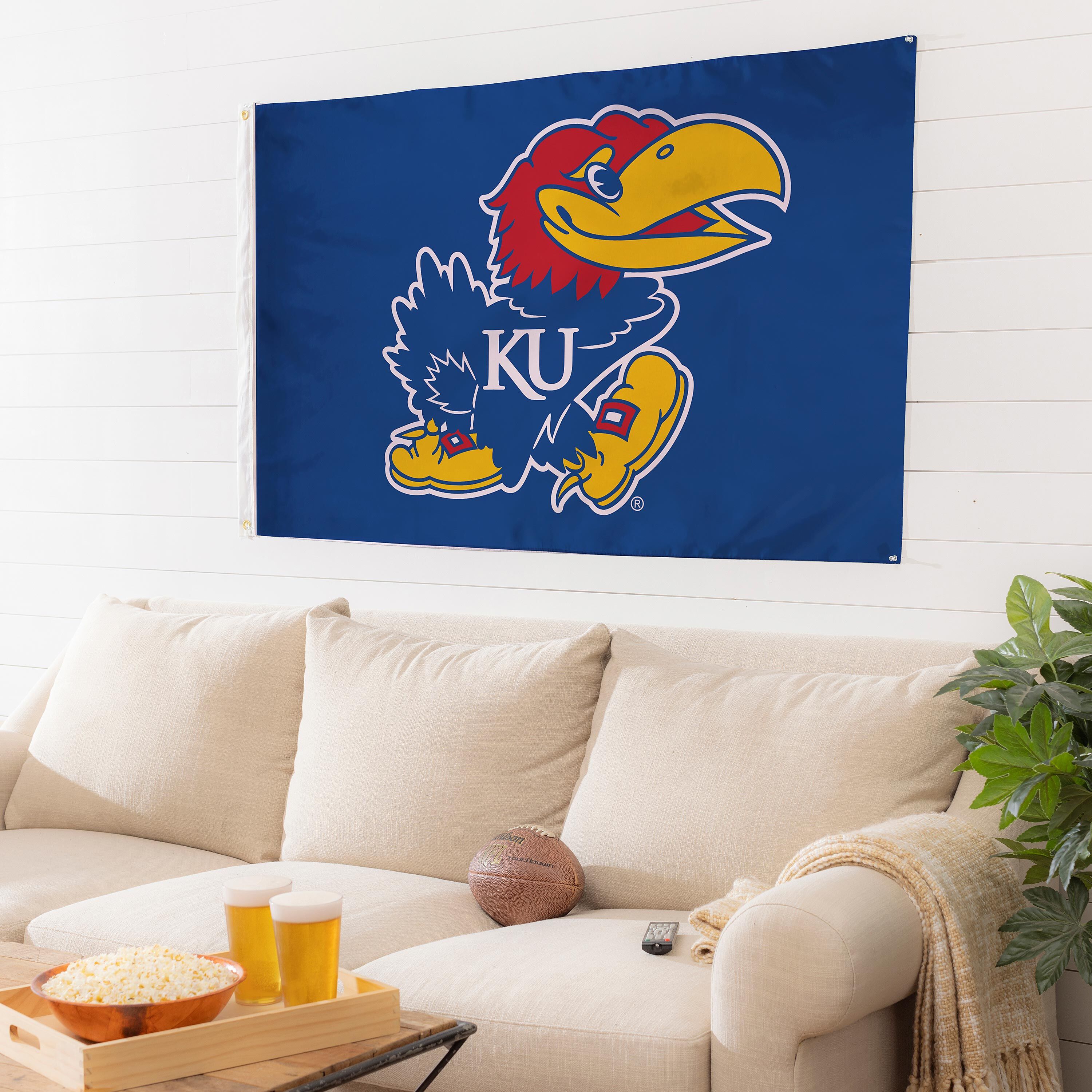 University of Kansas Single Sided Estate Flag with 2 Grommets, 3'x5'