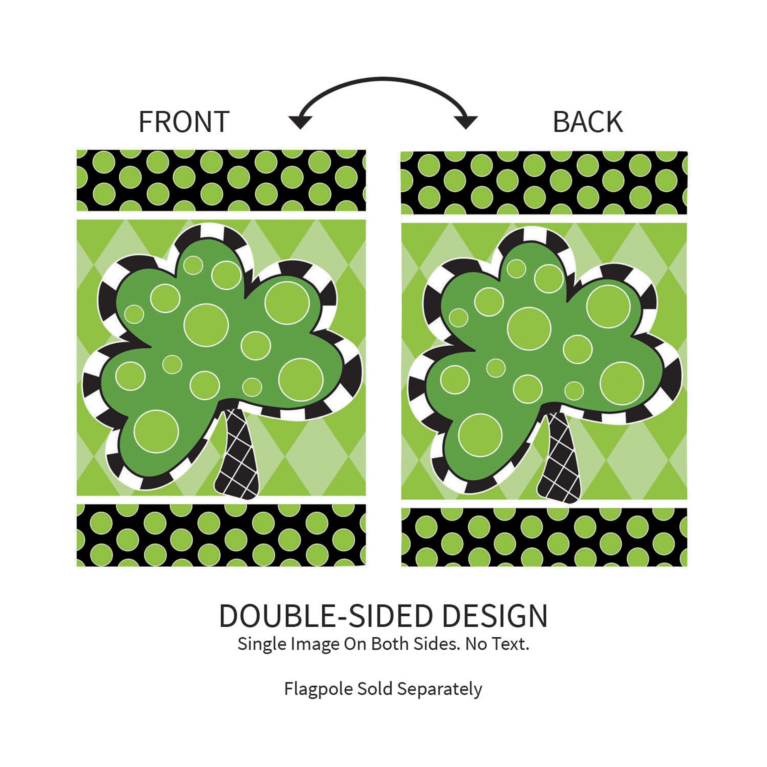 Patterned Shamrock Suede Garden Flag - Sports Gifts, Sports Memorabilia, Sports Collectibles, Fan Shop