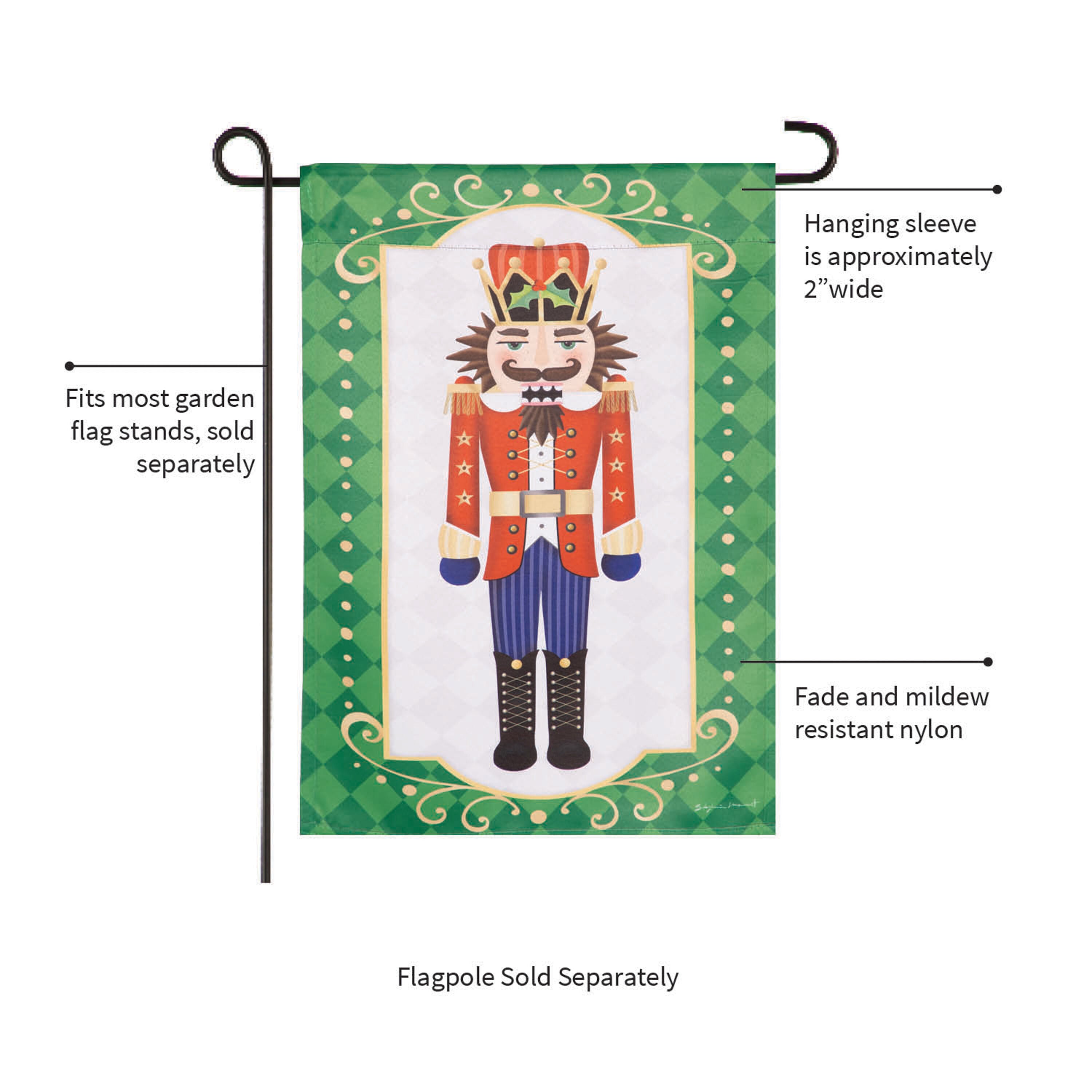 Trio Nutcracker Reversible Suede Garden Flag