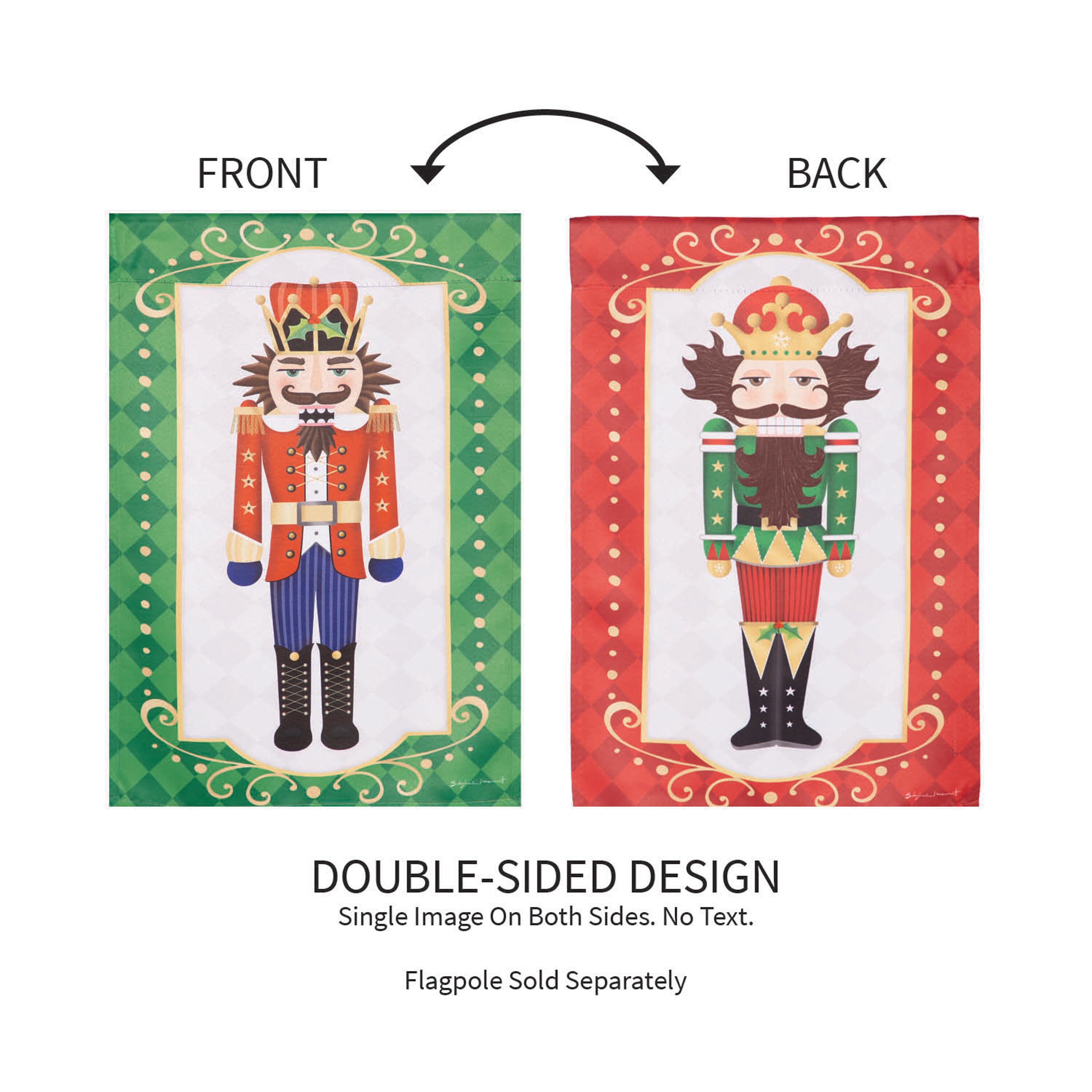 Trio Nutcracker Reversible Suede Garden Flag