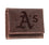 Oakland A's Tri-Fold Wallet Brown 100% Genuine Leather - Sports Gifts, Sports Memorabilia, Sports Collectibles, Fan Shop