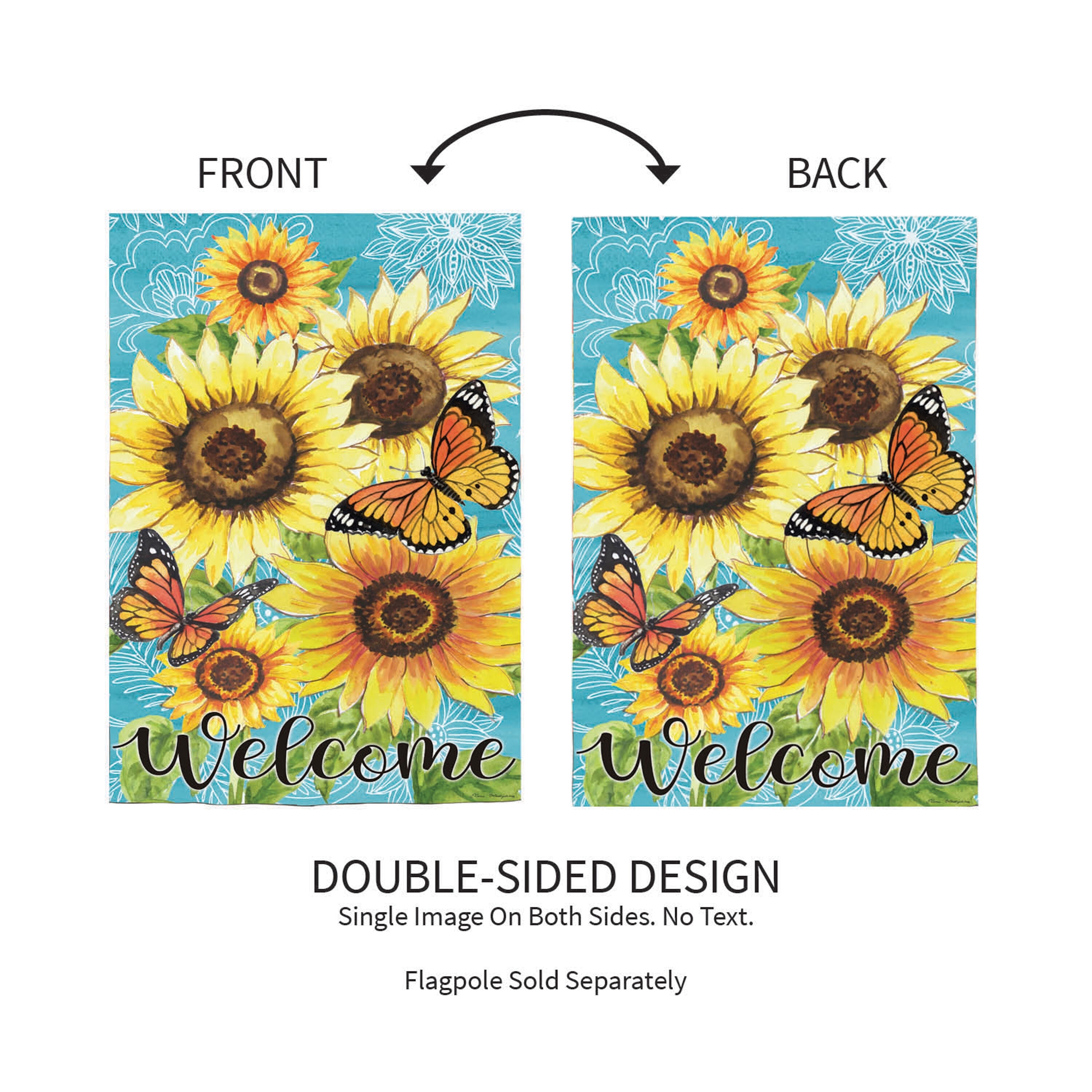 Butterfly and Sunflowers Burlap Garden Flag - Sports Gifts, Sports Memorabilia, Sports Collectibles, Fan Shop