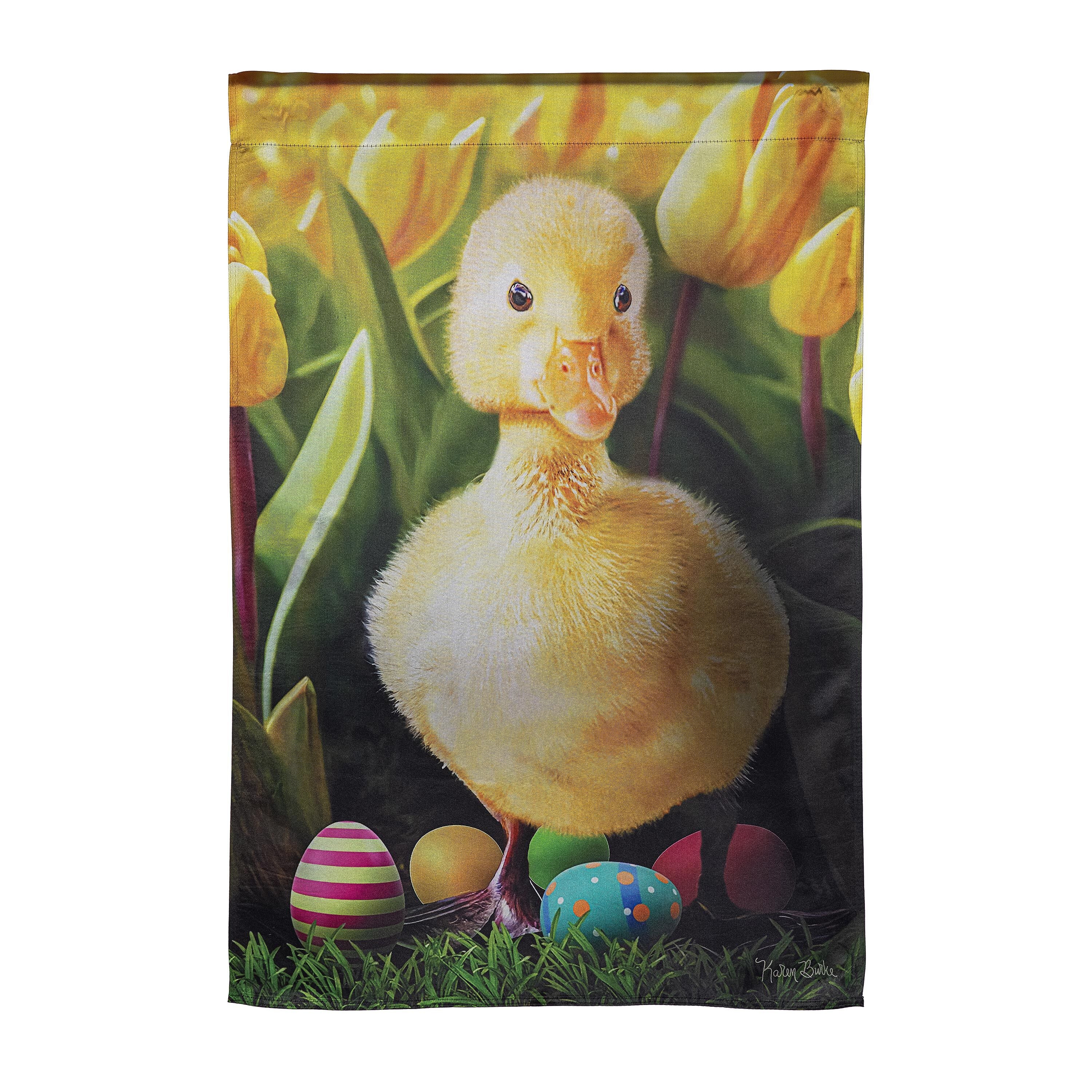 Duckling and Tulips Lustre House Flag - Sports Gifts, Sports Memorabilia, Sports Collectibles, Fan Shop