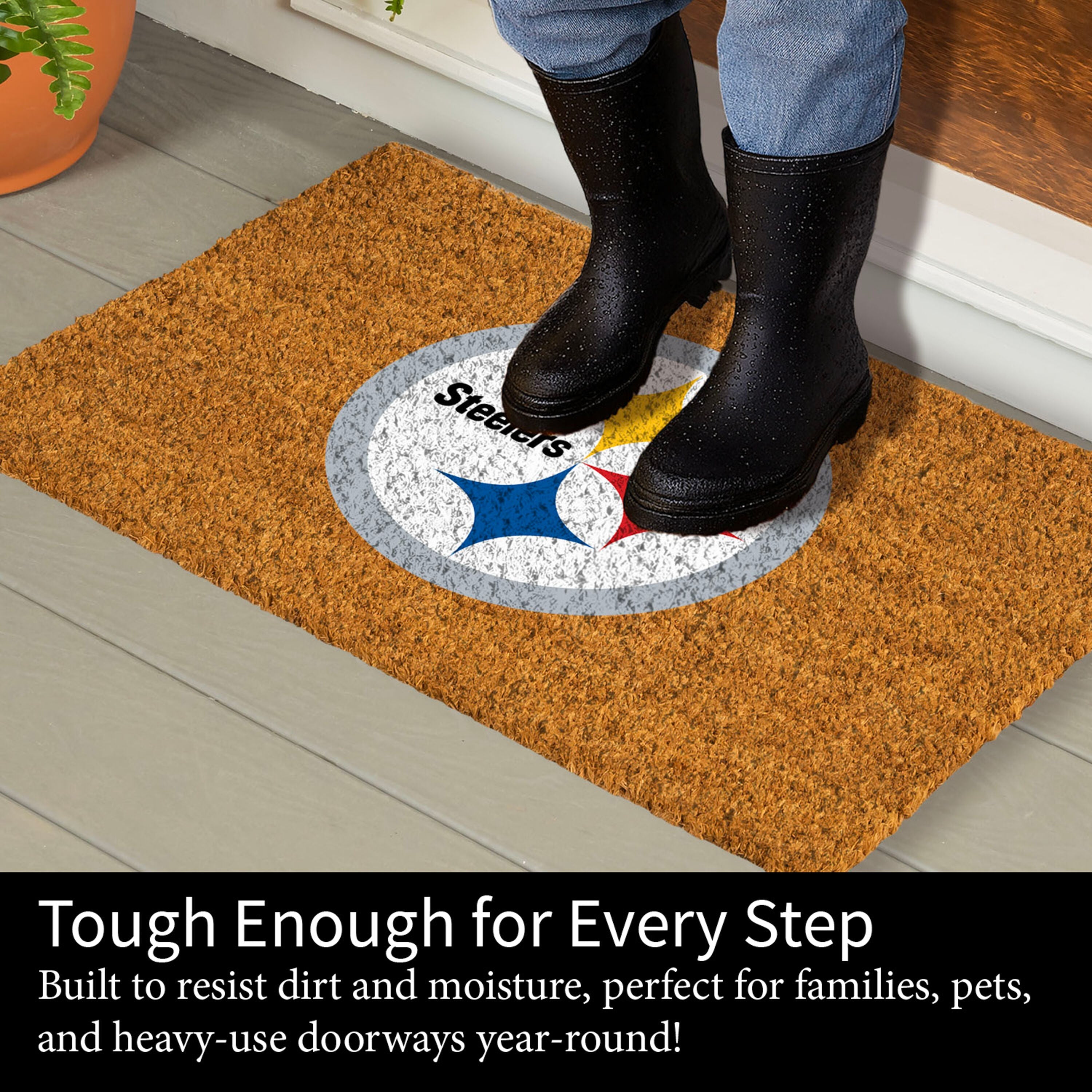 Coir Mat, 16"x28", Pittsburgh Steelers