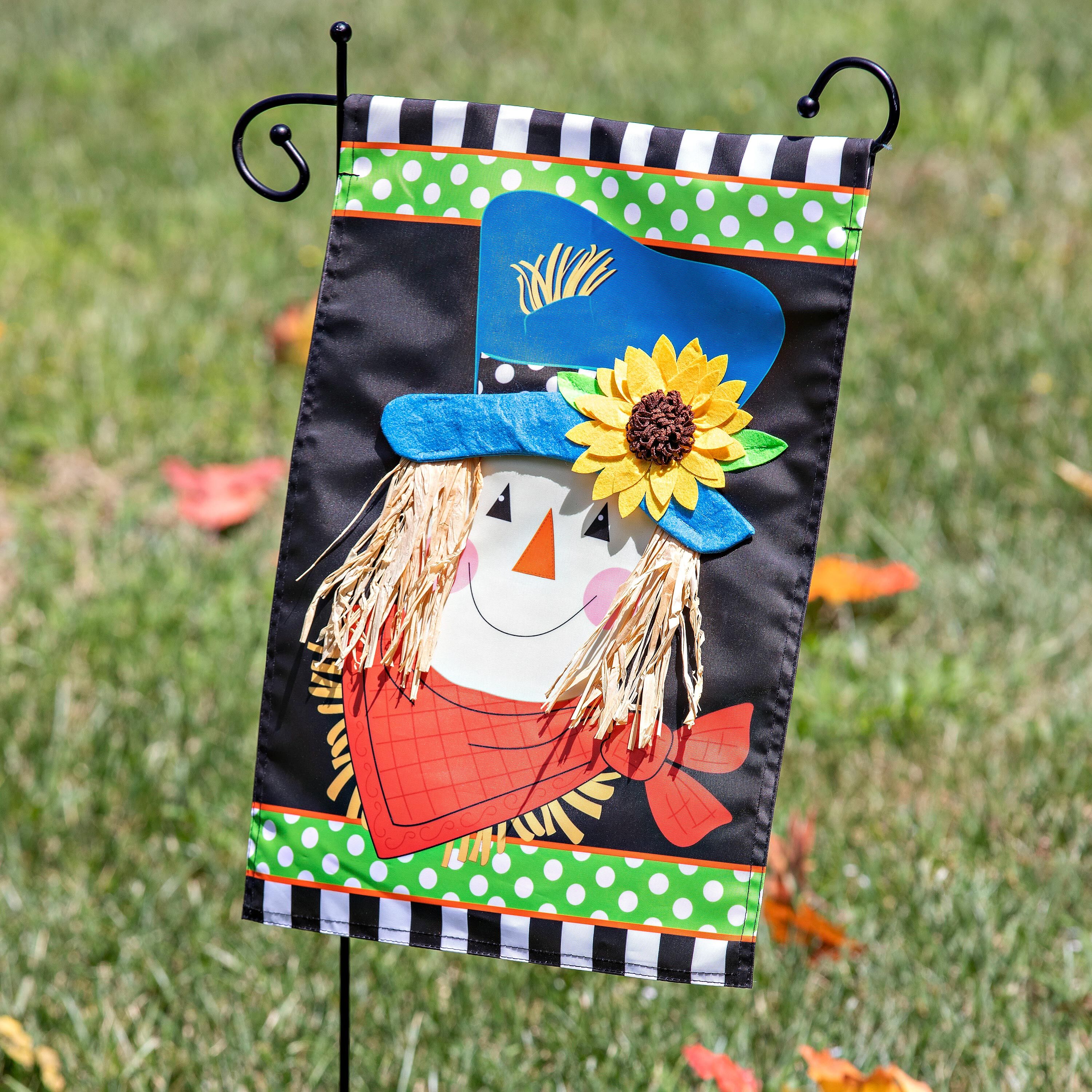 Scarecrow Friend Applique Garden Flag