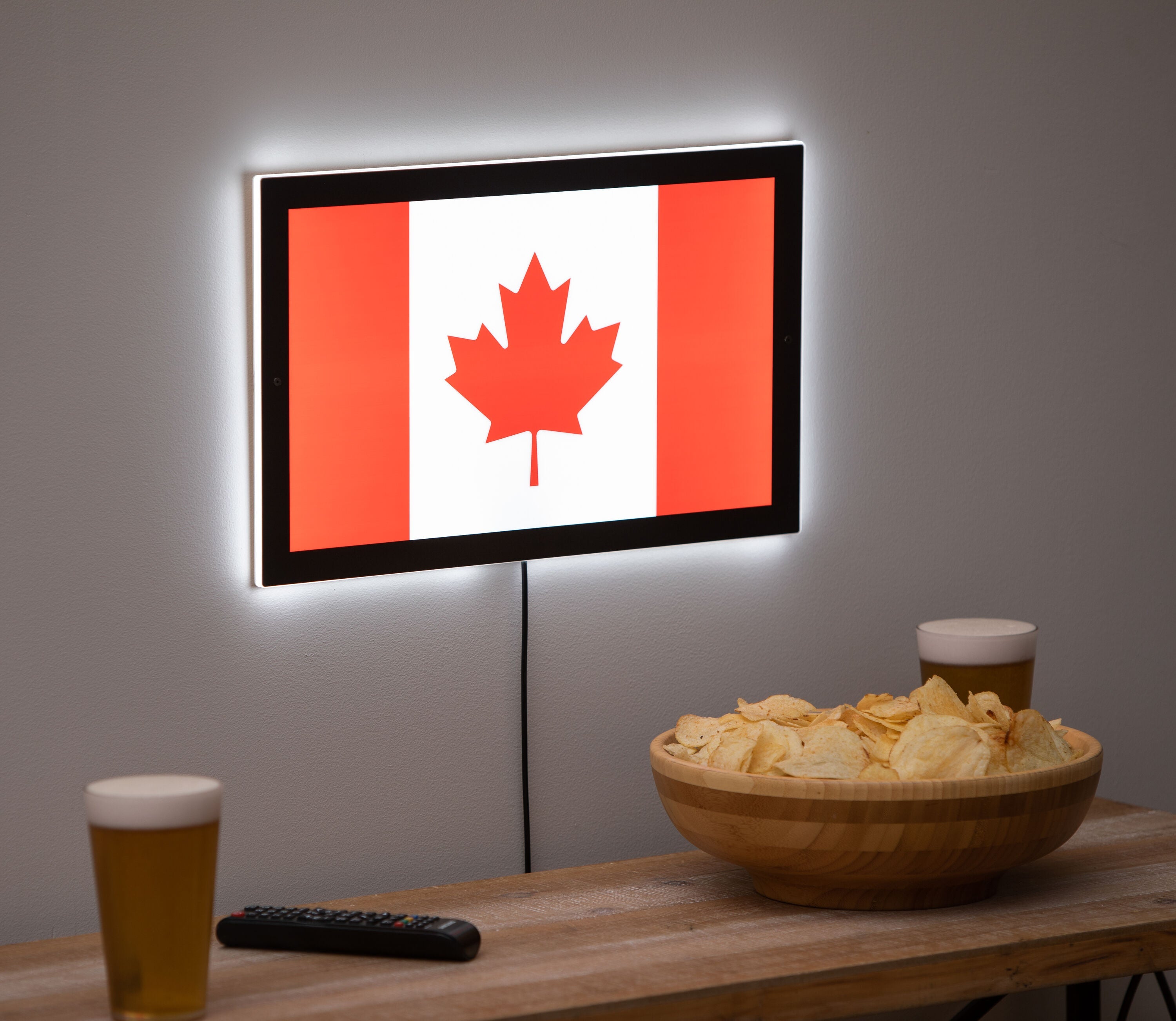 LED Wall Decor, Edgelite, Rectangle, Canadian Flag - Sports Gifts, Sports Memorabilia, Sports Collectibles, Fan Shop