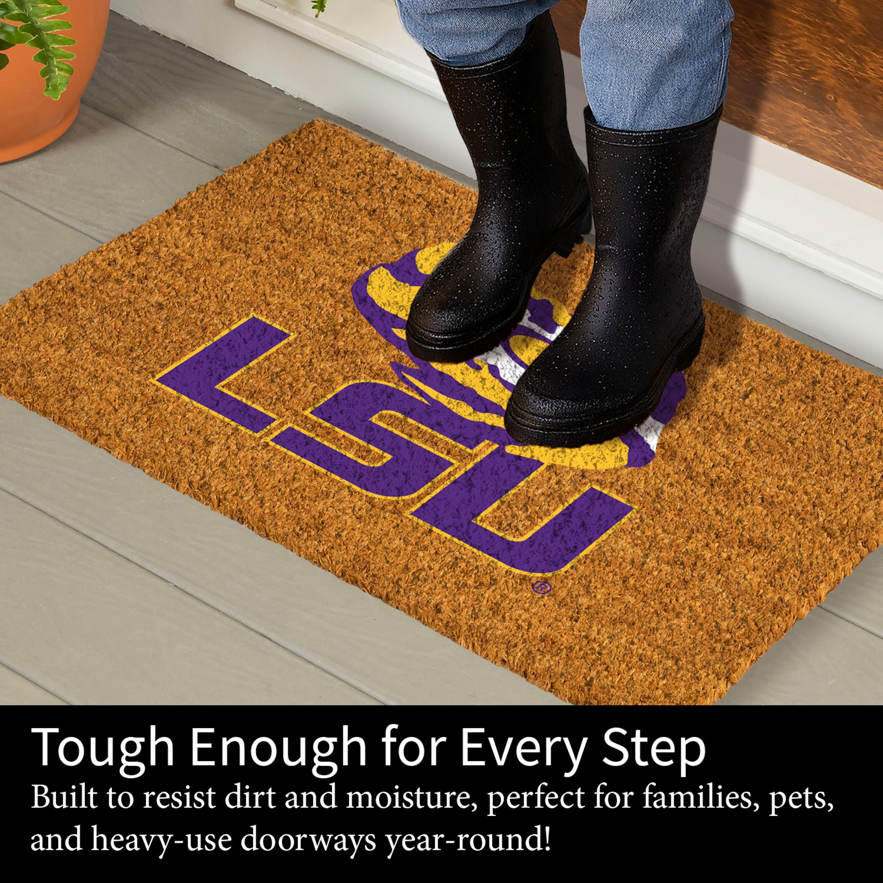 Coir Mat, 16"x28", Louisiana State University - Sports Gifts, Sports Memorabilia, Sports Collectibles, Fan Shop