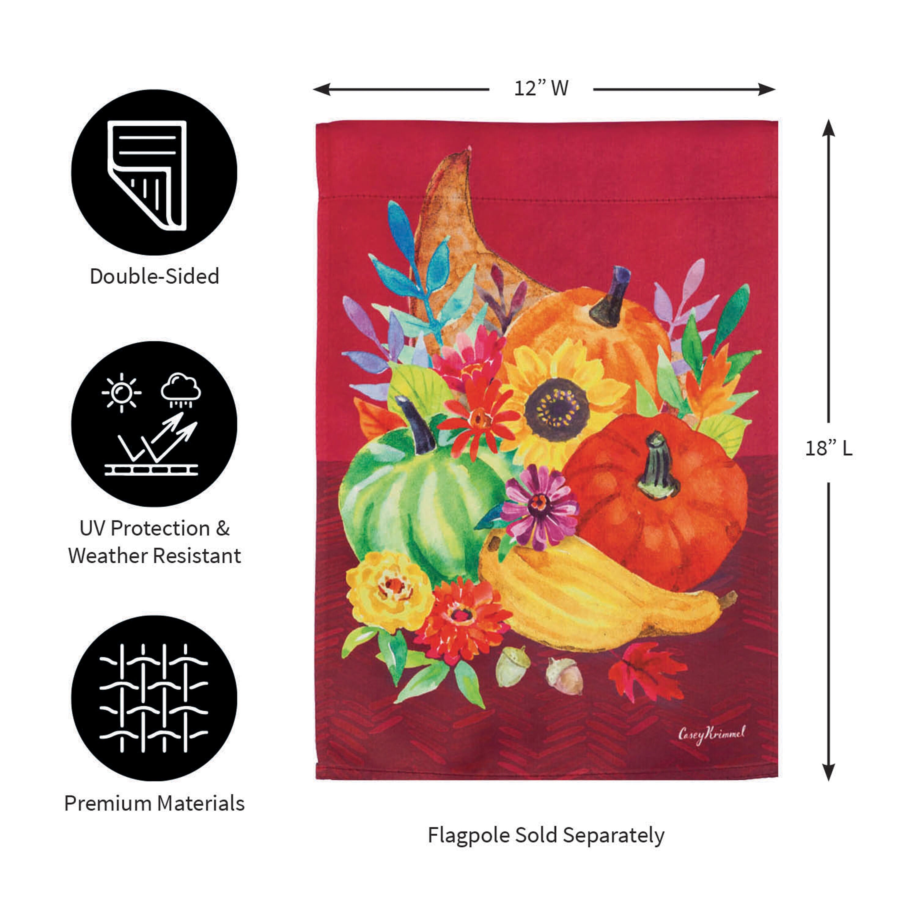 Harvest Cornucopia Garden Suede Flag - Sports Gifts, Sports Memorabilia, Sports Collectibles, Fan Shop