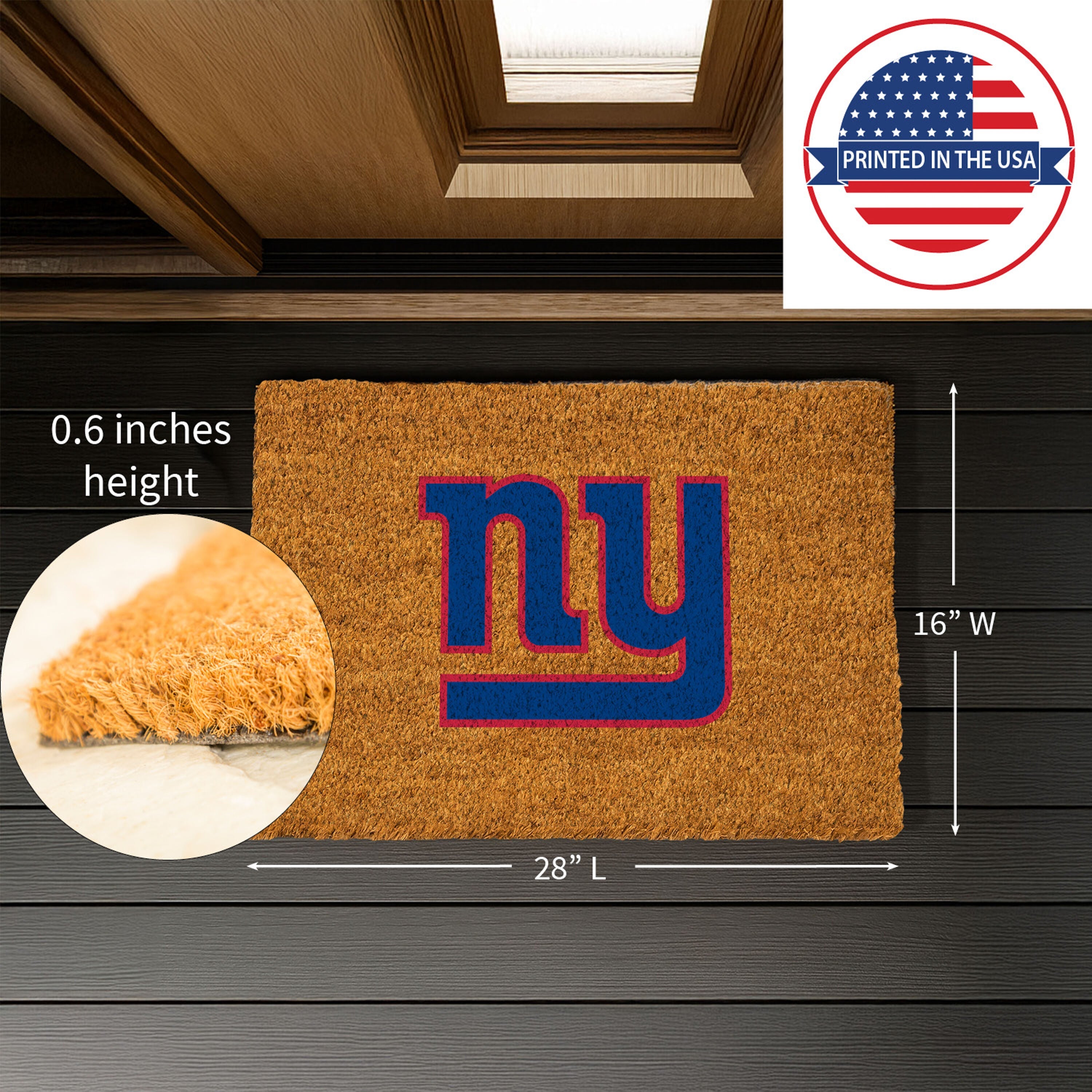 Coir Mat, 16"x28", New York Giants - Sports Gifts, Sports Memorabilia, Sports Collectibles, Fan Shop