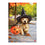 Goldens With Broom Suede Garden Flag