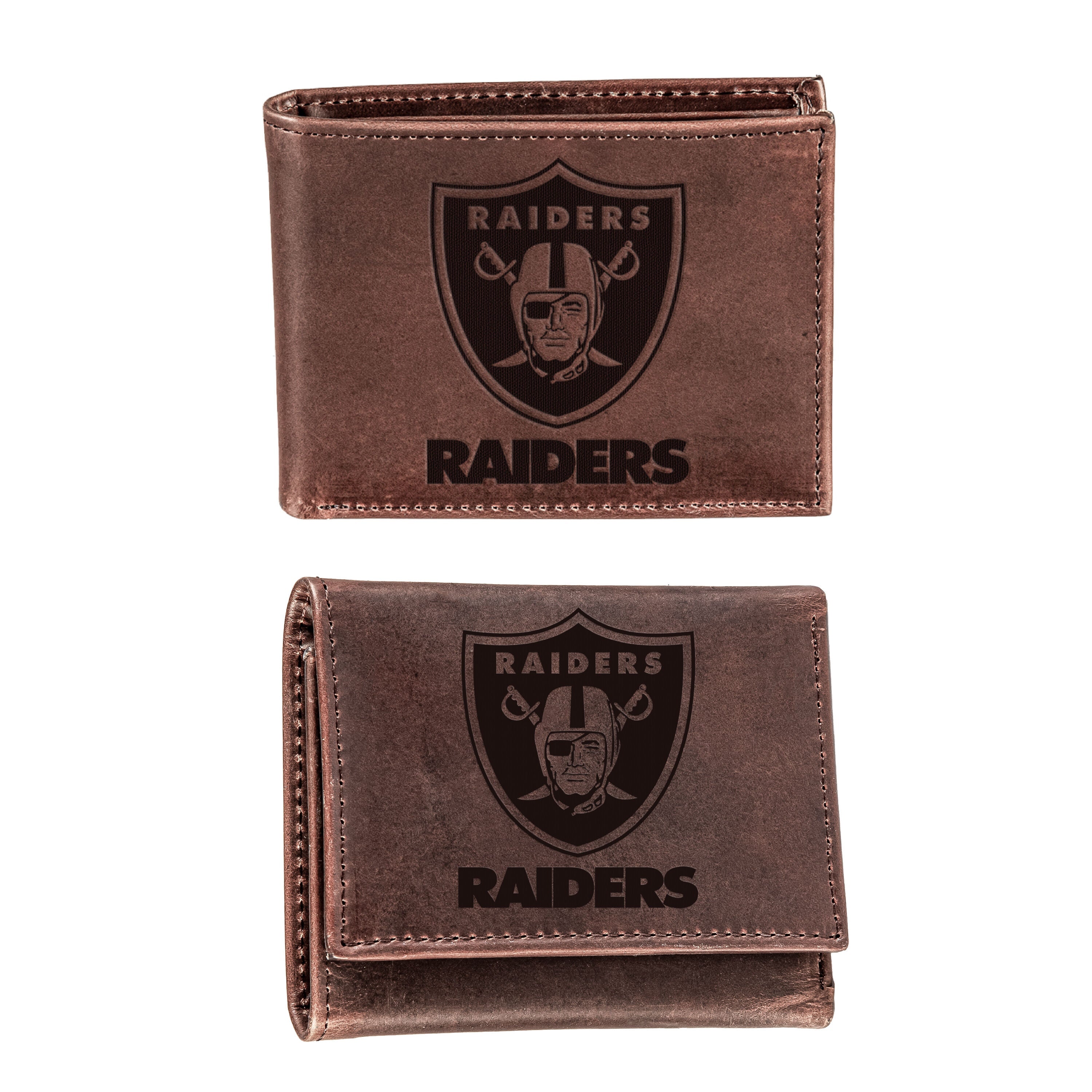 Las Vegas Raiders, Bi-Fold and Tri-Fold Wallet Gift Set, Brown - Sports Gifts, Sports Memorabilia, Sports Collectibles, Fan Shop