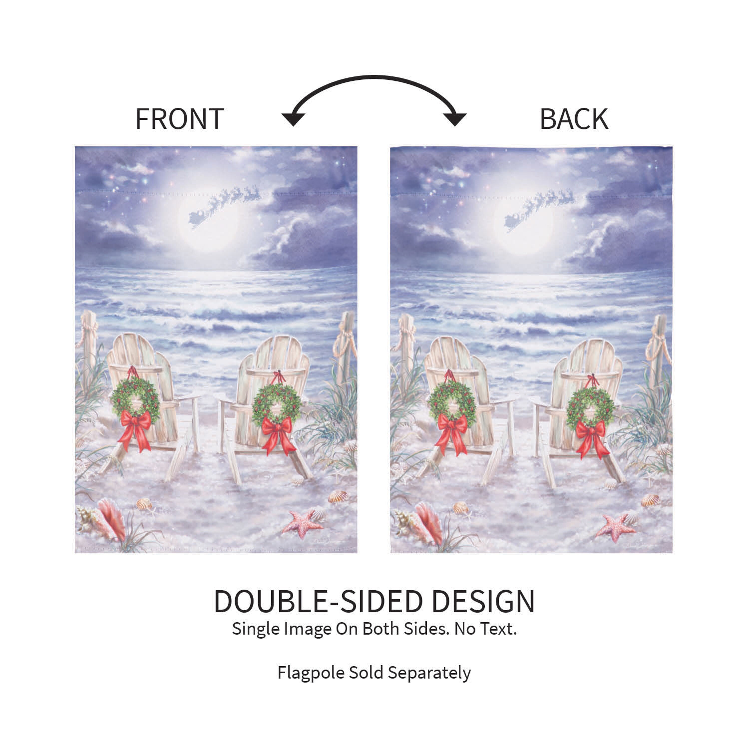 Christmas on the Beach Suede Garden Flag