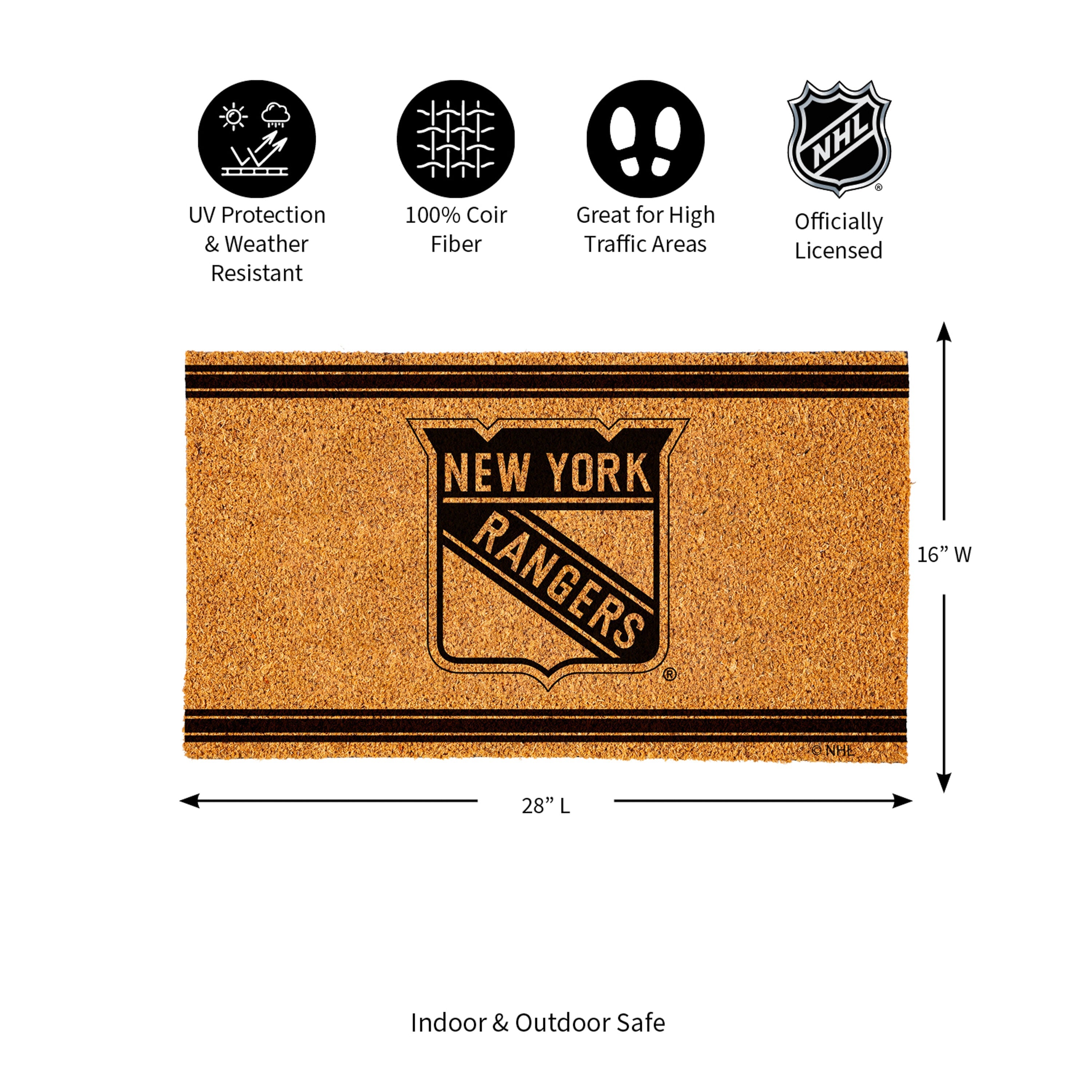 New York Rangers, Coir Mat 1C - Sports Gifts, Sports Memorabilia, Sports Collectibles, Fan Shop