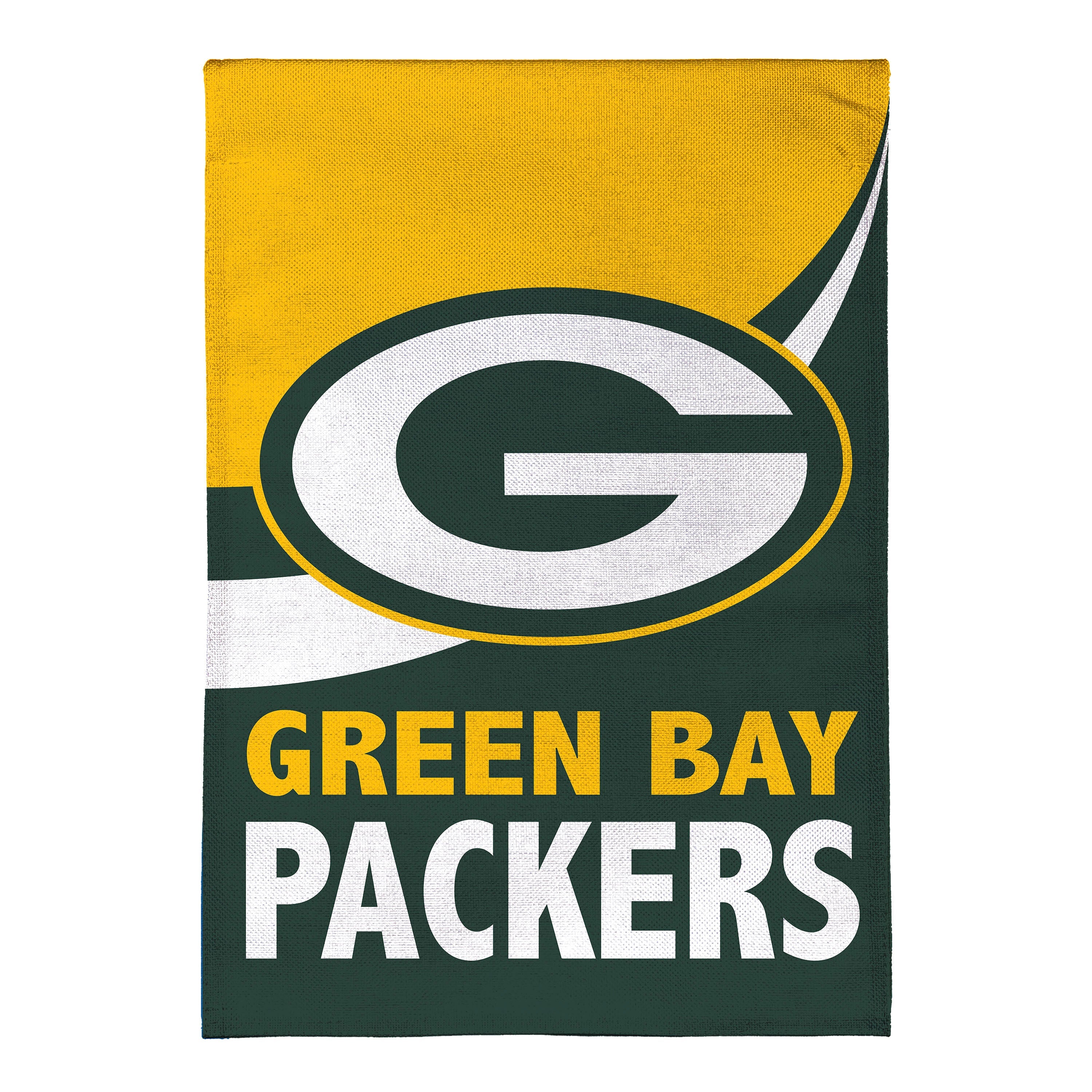 Green Bay Packers Burlap Flag House Size - Sports Gifts, Sports Memorabilia, Sports Collectibles, Fan Shop