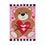 Valentine's Bear Applique Garden Flag