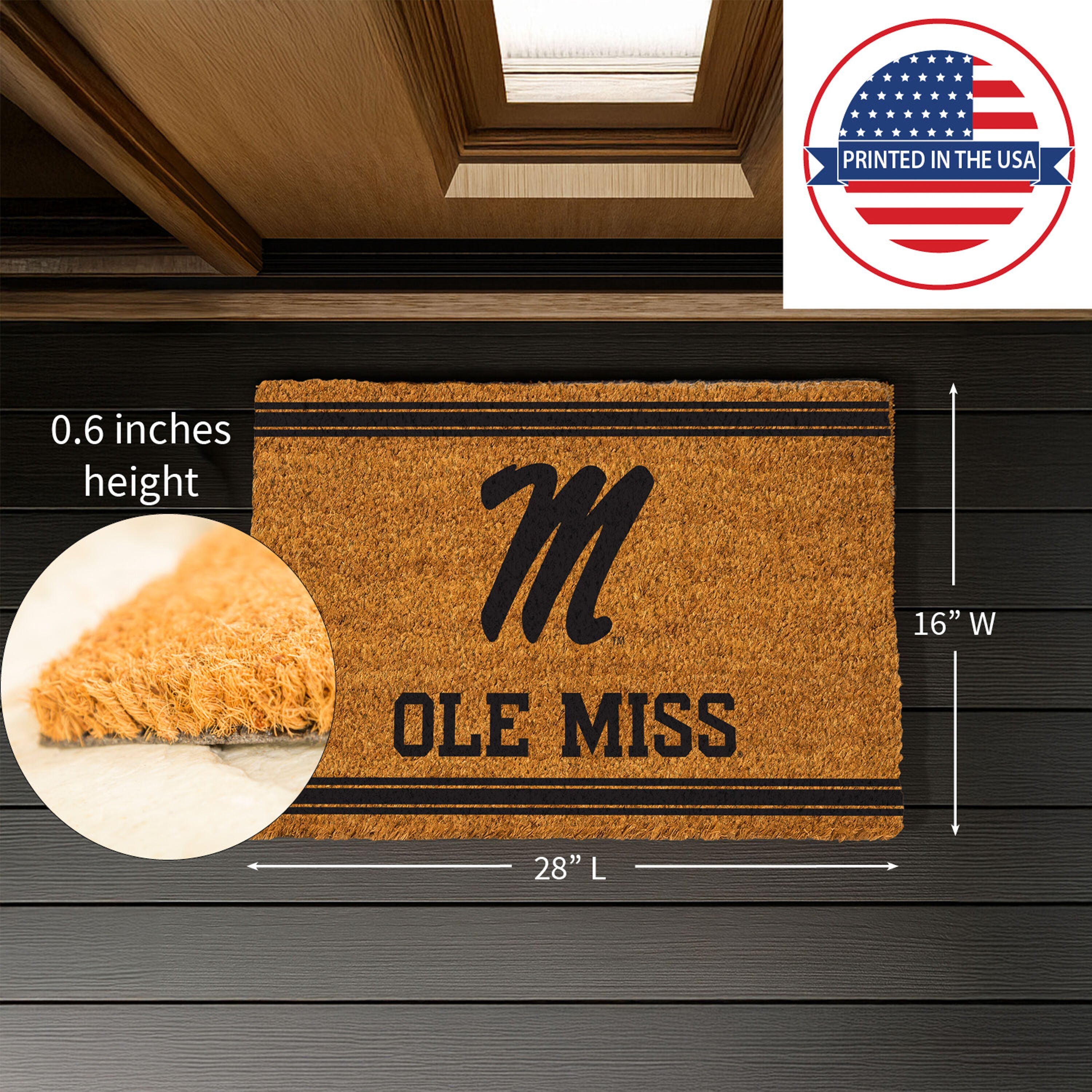 University of Mississippi, Coir Mat 1C - Sports Gifts, Sports Memorabilia, Sports Collectibles, Fan Shop