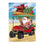Santa Drive Golf Cart on Beach Applique Garden Flag