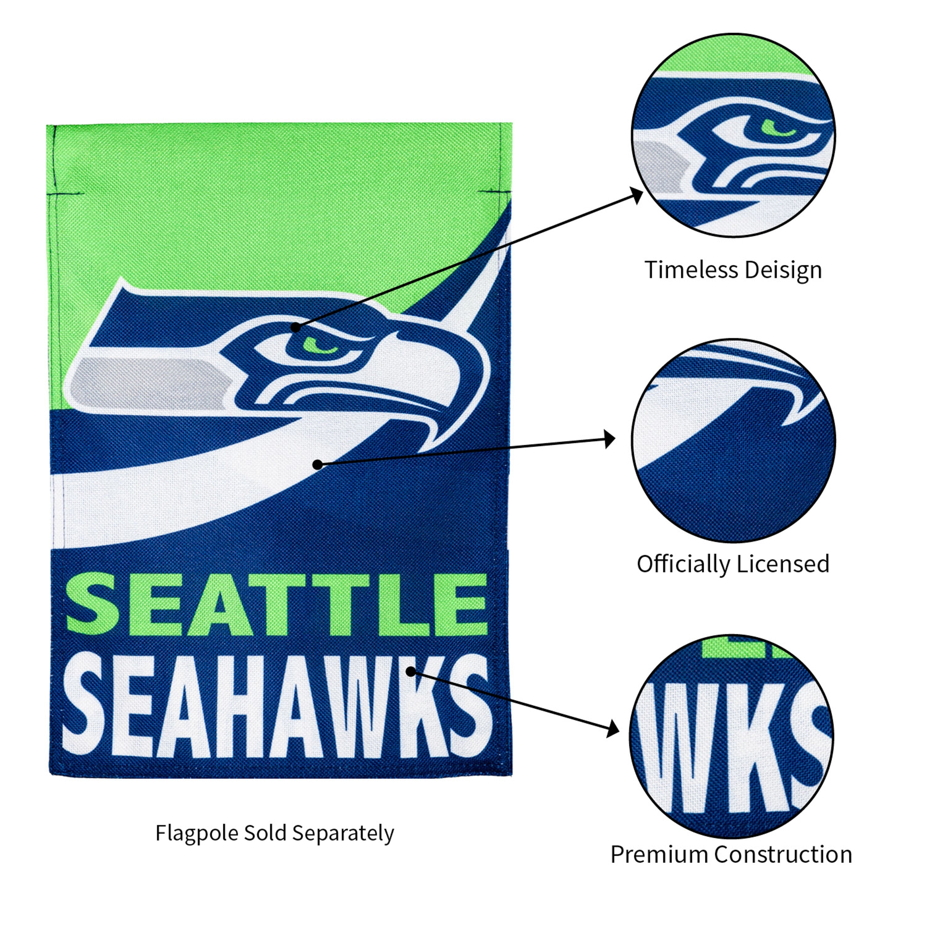 Flag, DS Burlap, Garden, Seattle Seahawks - Sports Gifts, Sports Memorabilia, Sports Collectibles, Fan Shop