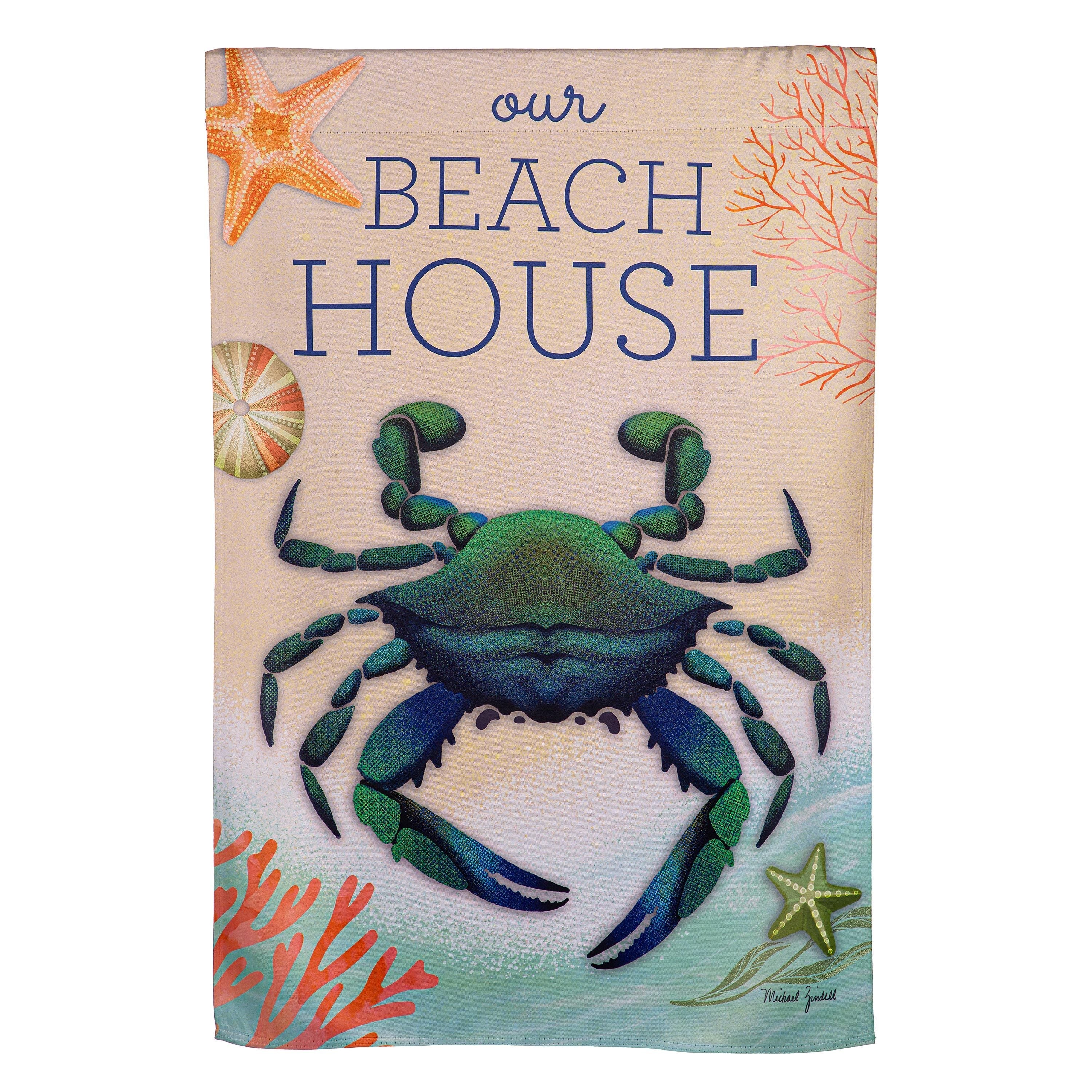 Our Beach House Suede House Flag - Sports Gifts, Sports Memorabilia, Sports Collectibles, Fan Shop