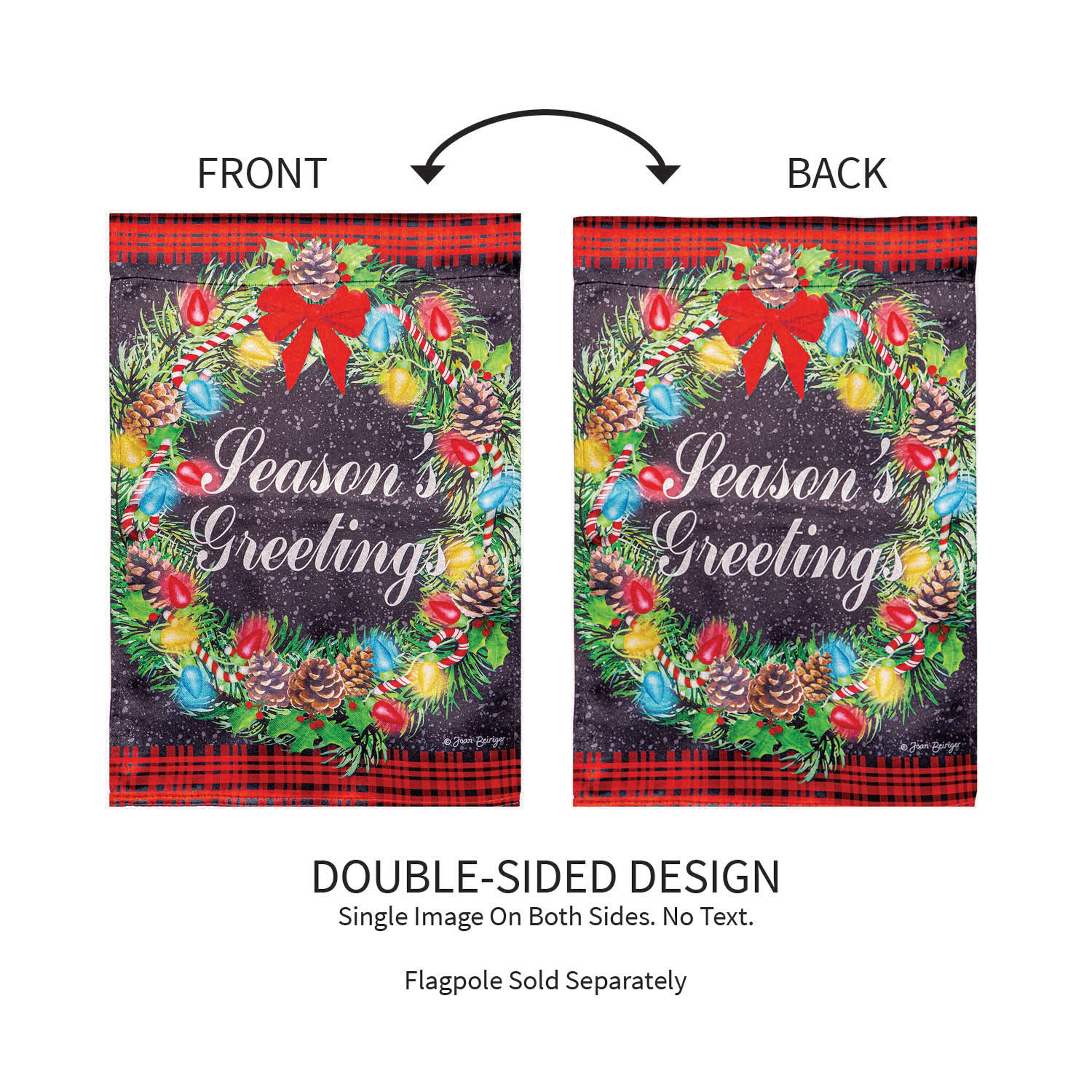 Season's Greeting Lustre Garden Flag - Sports Gifts, Sports Memorabilia, Sports Collectibles, Fan Shop