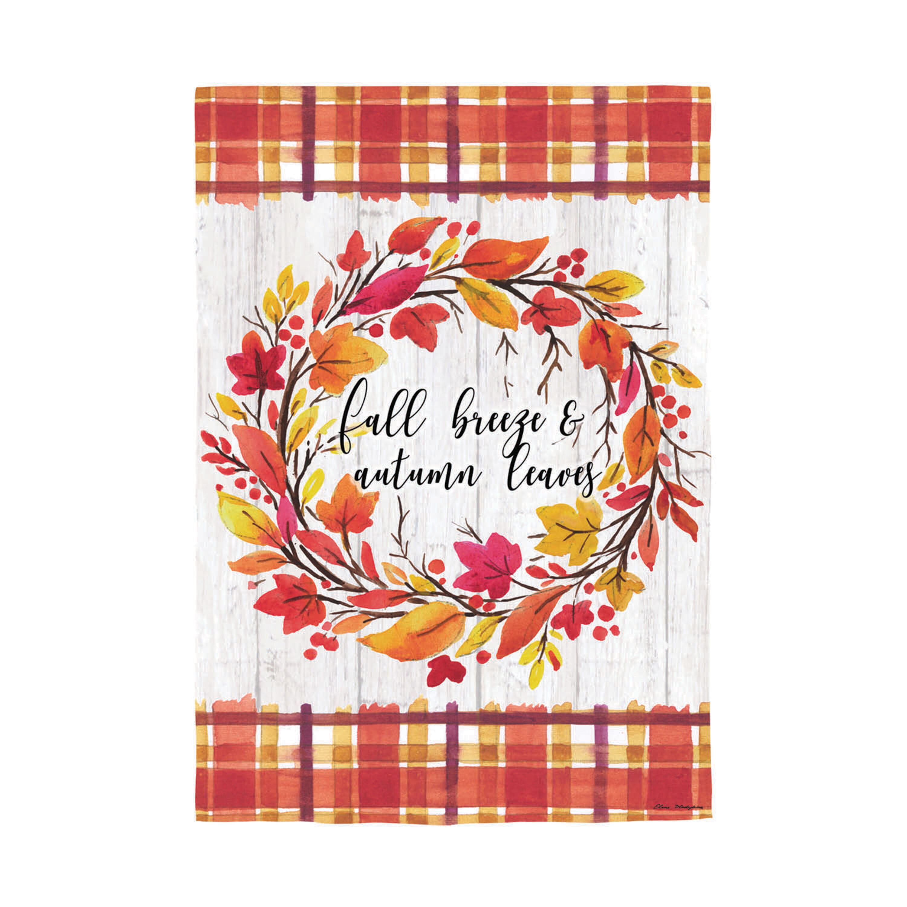 Fall Breeze and Autumn Leaves Moire Garden Flag - Sports Gifts, Sports Memorabilia, Sports Collectibles, Fan Shop