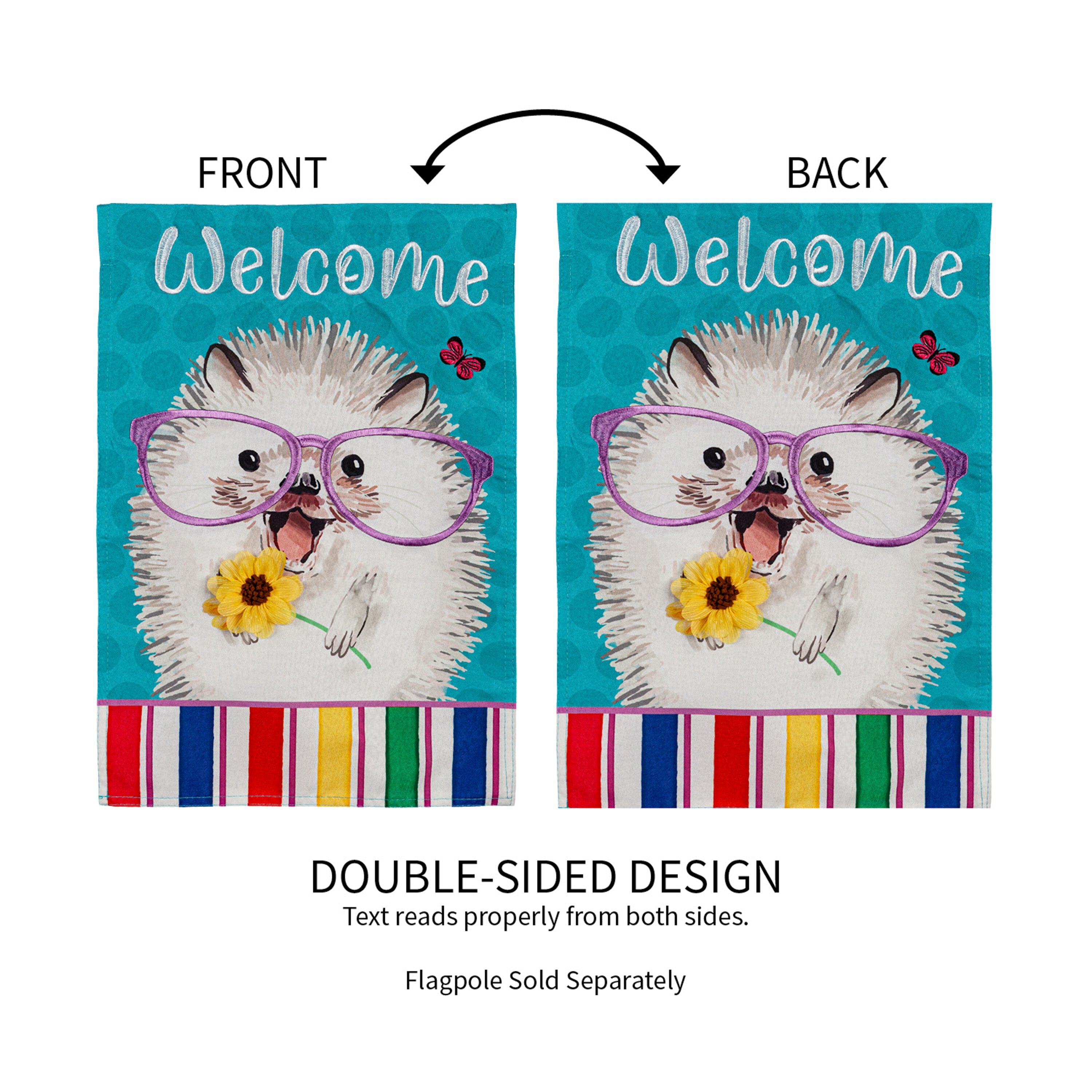 Hedgehog Pal Garden Linen Flag - Sports Gifts, Sports Memorabilia, Sports Collectibles, Fan Shop