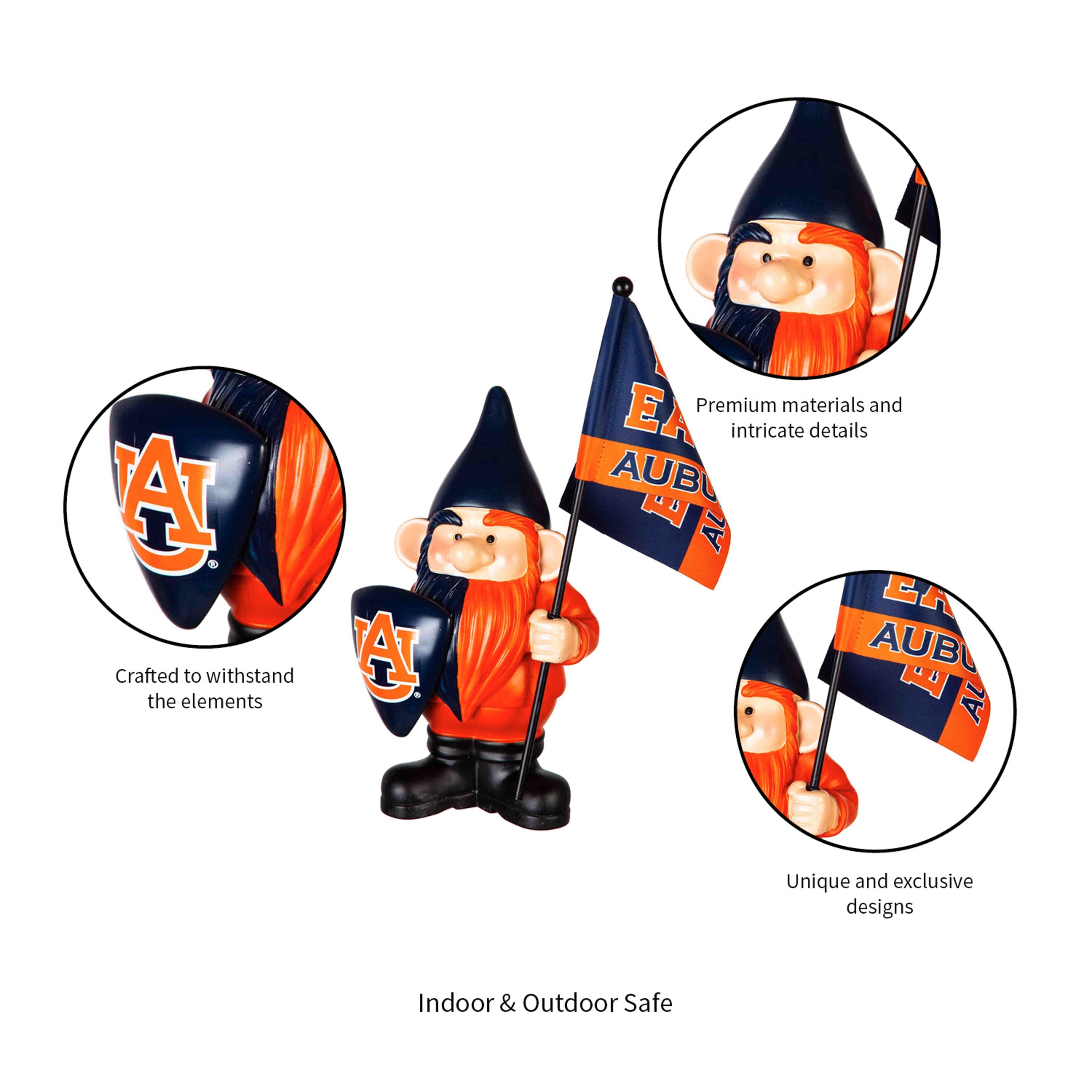 Auburn University, Flag Holder Gnome - Sports Gifts, Sports Memorabilia, Sports Collectibles, Fan Shop