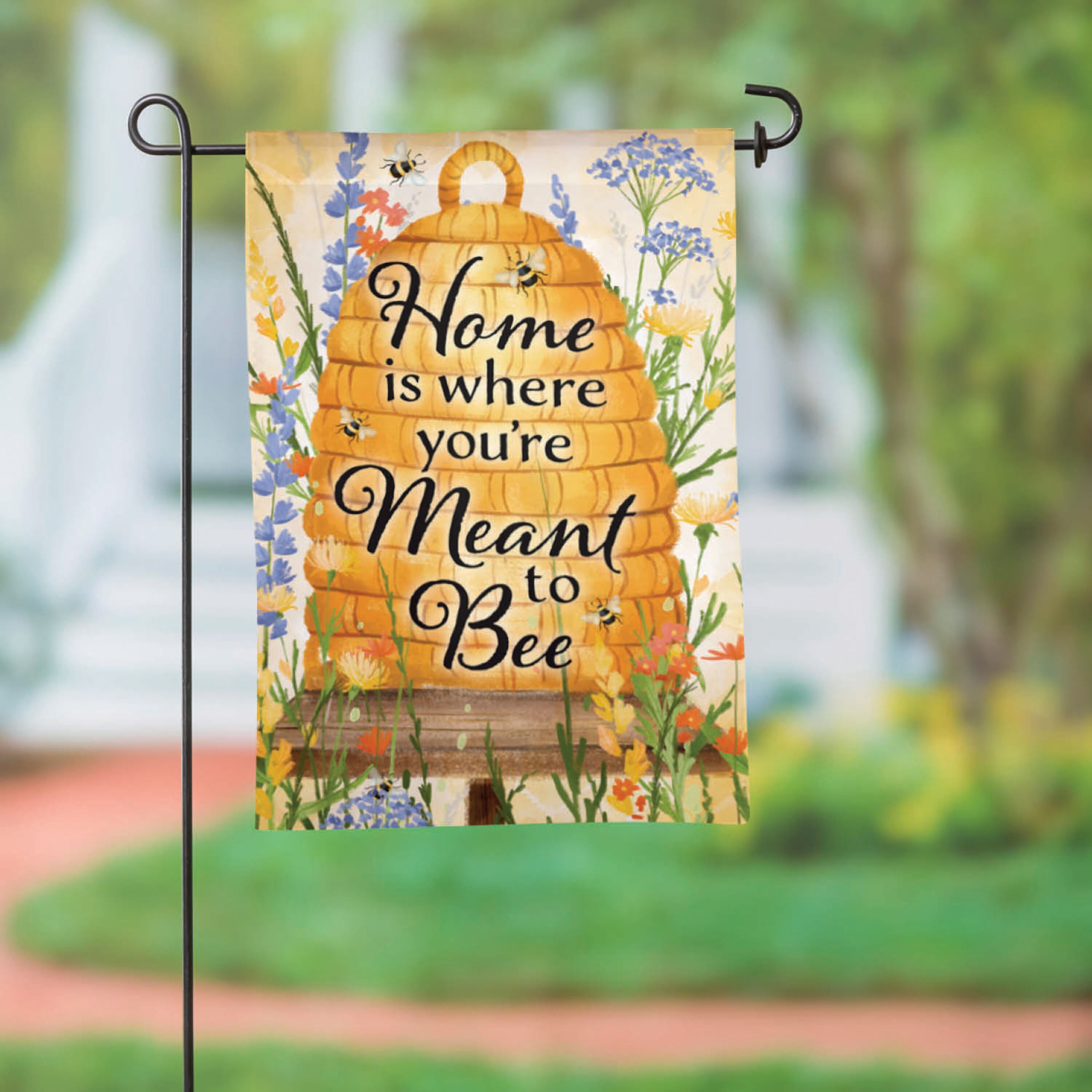 Home is Where You AreMeant ToBee Burlap Garden Flag - Sports Gifts, Sports Memorabilia, Sports Collectibles, Fan Shop