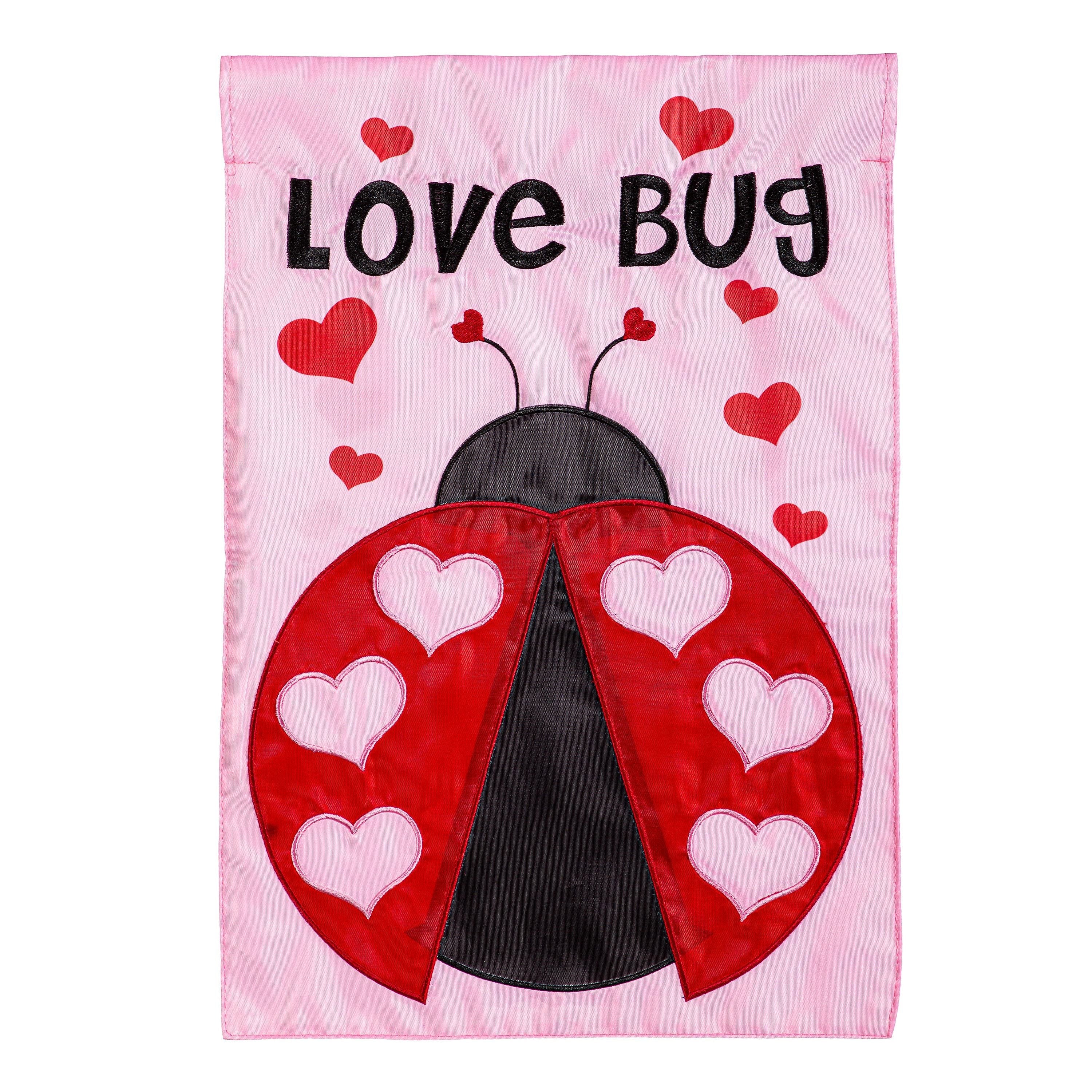 Love Bug Aplique Garden Flag - Sports Gifts, Sports Memorabilia, Sports Collectibles, Fan Shop