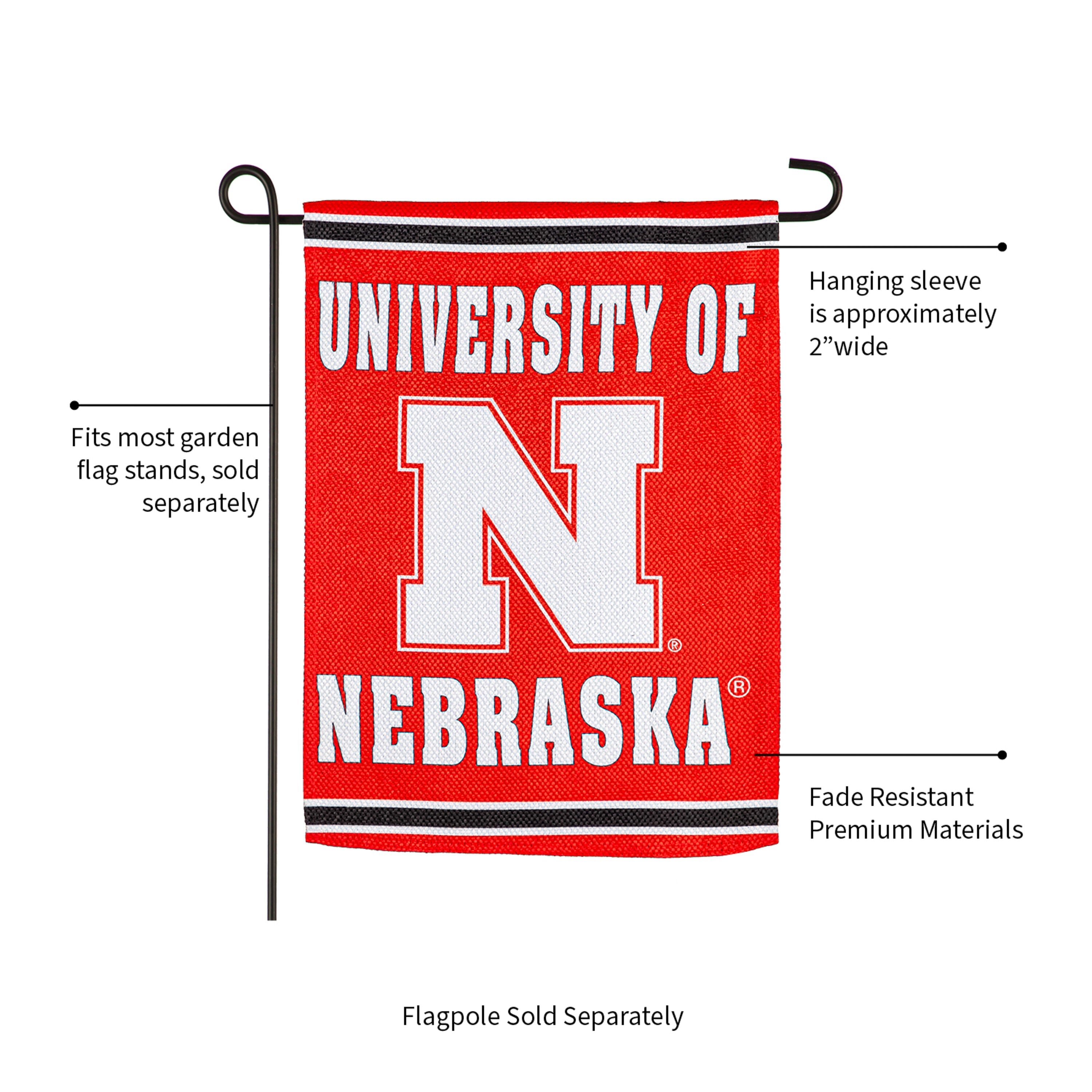 Embossed Suede Flag, GDN Size, University of Nebraska - Sports Gifts, Sports Memorabilia, Sports Collectibles, Fan Shop
