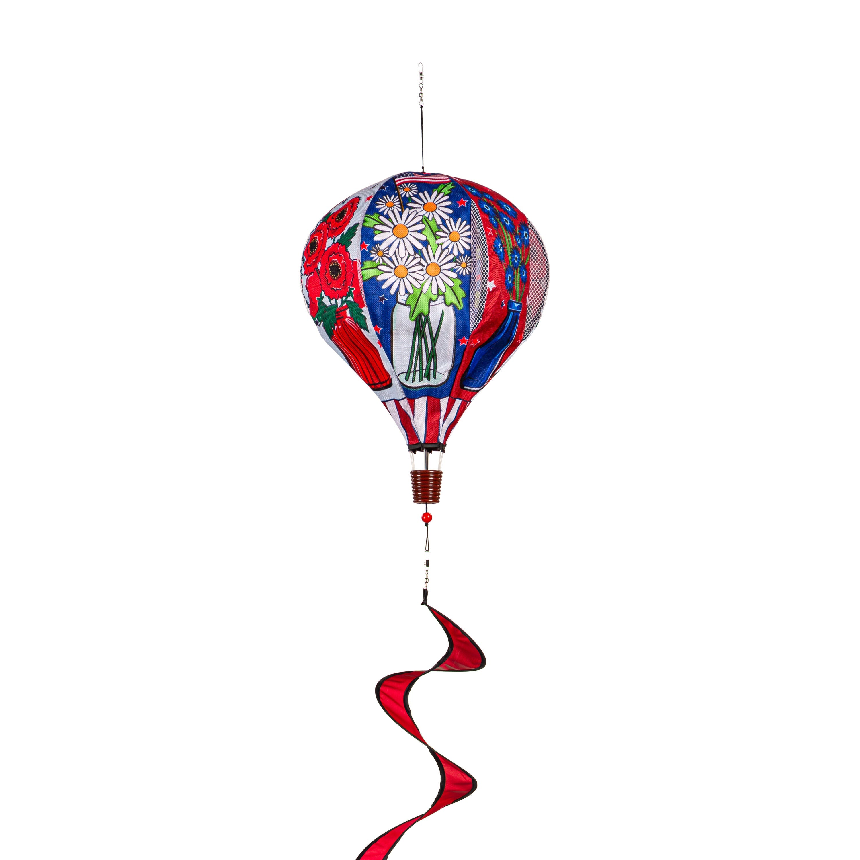 Patriotic Floral Burlap Balloon Spinner - Sports Gifts, Sports Memorabilia, Sports Collectibles, Fan Shop